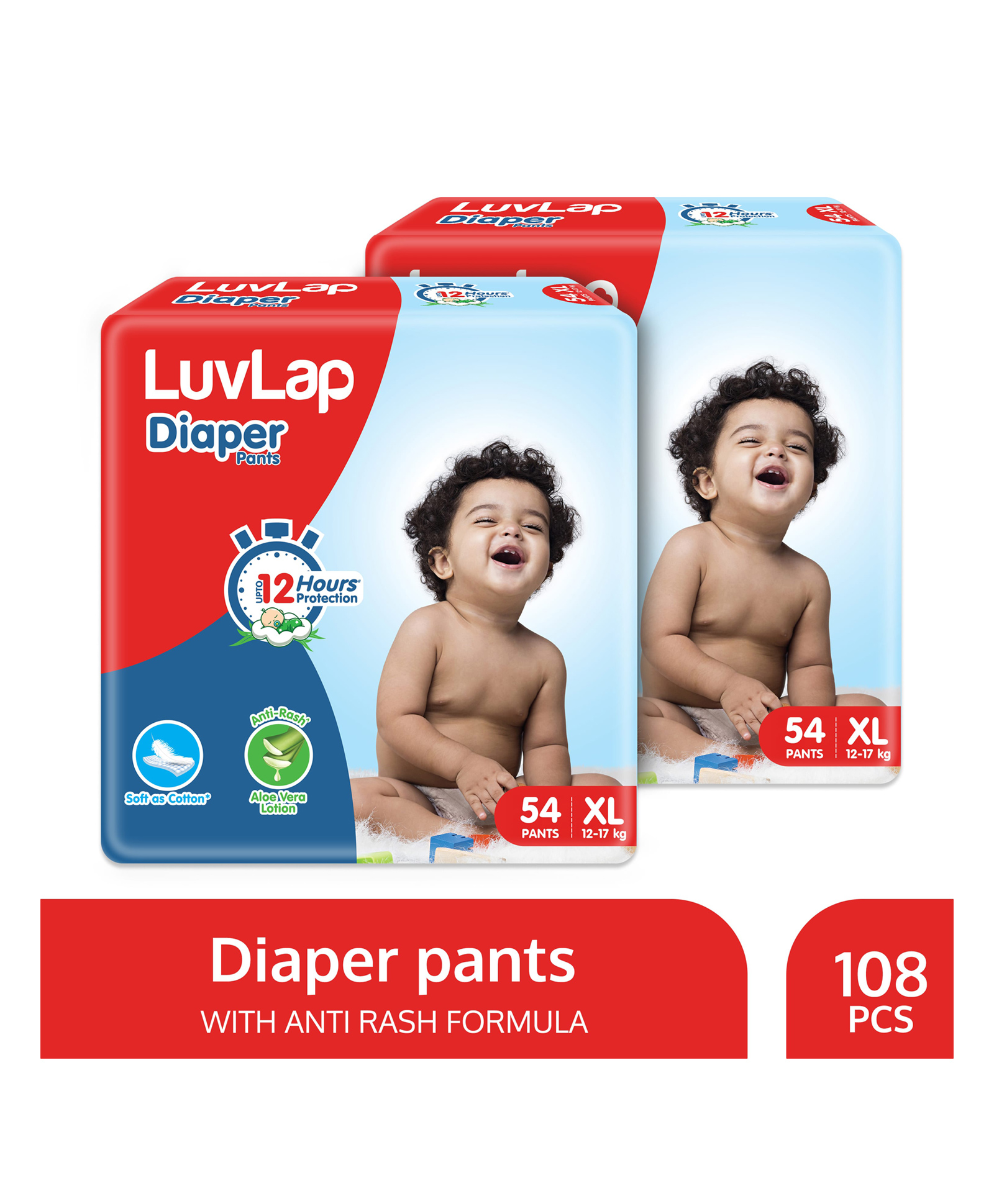 LuvLap Diaper Pants with Aloe Vera Lotion Extra Large (XL) Pack of 2 - 54 Pieces Each-picture-24