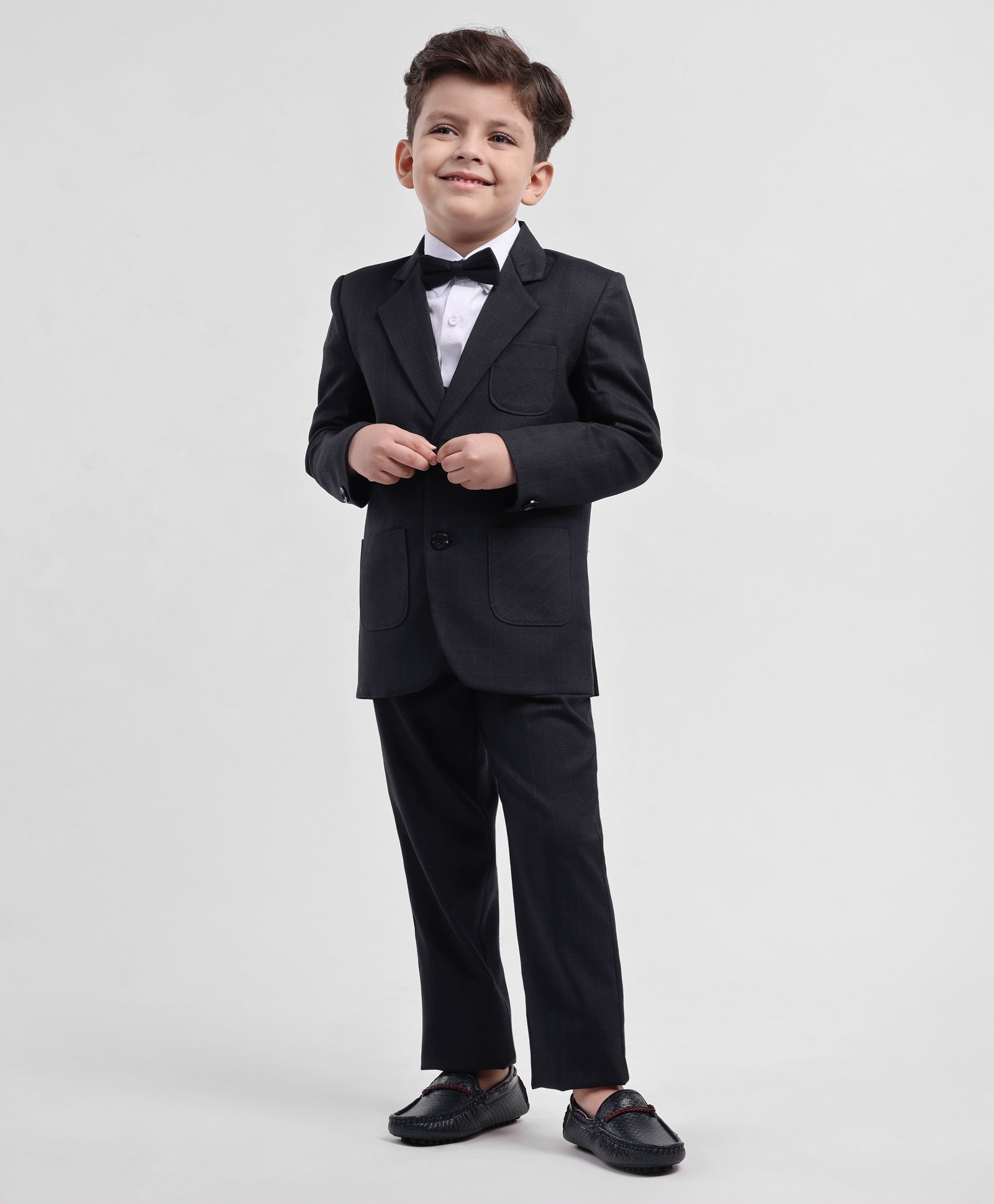 Robo Fry Full Sleeves Party Suit With Waistcoat Solid - Blue-picture-12