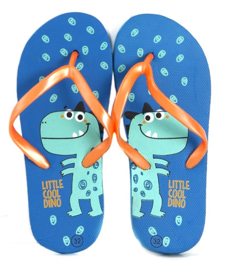 Yellow Bee Relax FitDinosaur Thong Slippers- Blue-picture-18