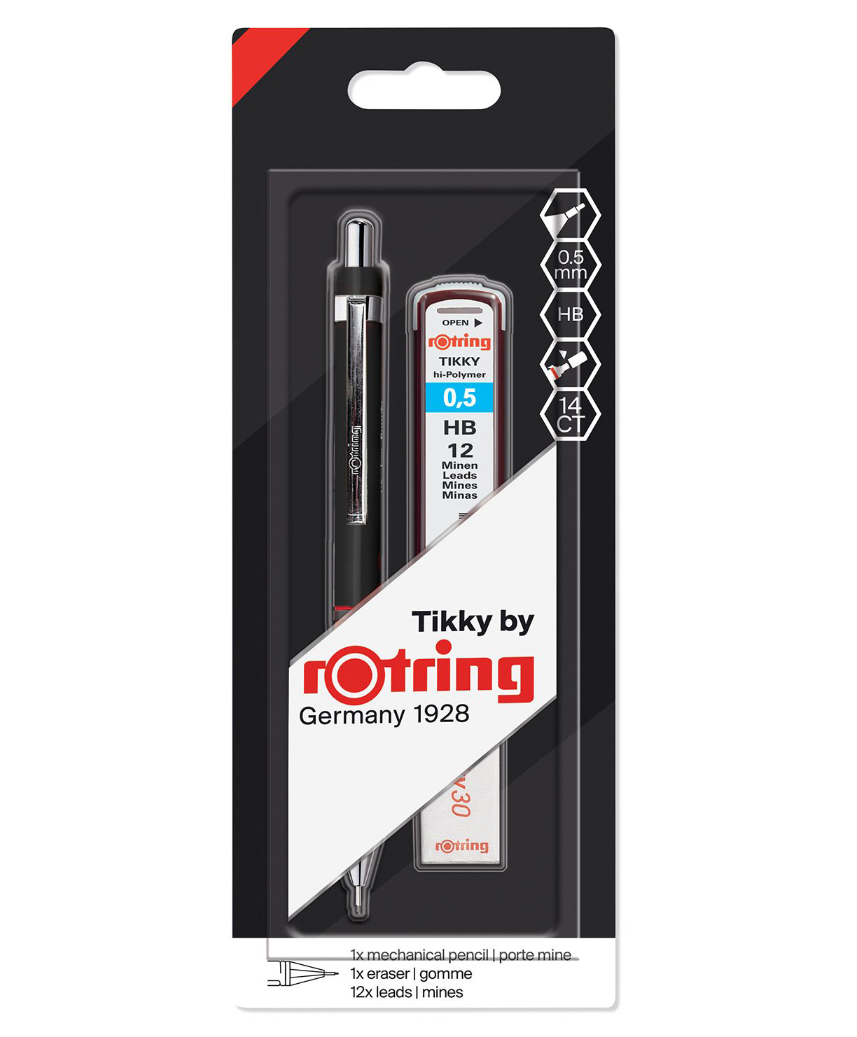 Rotring Tikky Mechanical Pencil Set bHB 0.5 mm - Black-picture-12