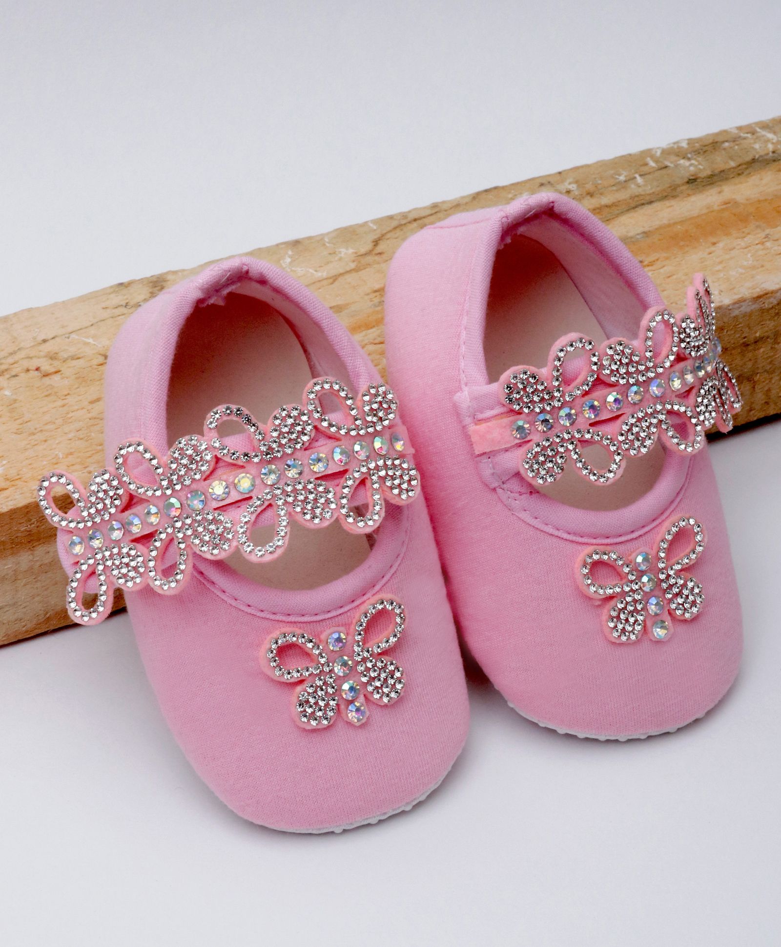 Daizy Studded Butterfly Detailing Booties - Baby Pink-image-46