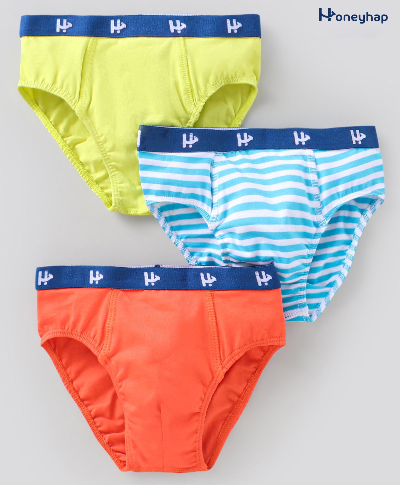 Honeyhap Premium Printed Briefs   Anti-Microbial Finish Pack of 3 - Blue Orange Green-image-47