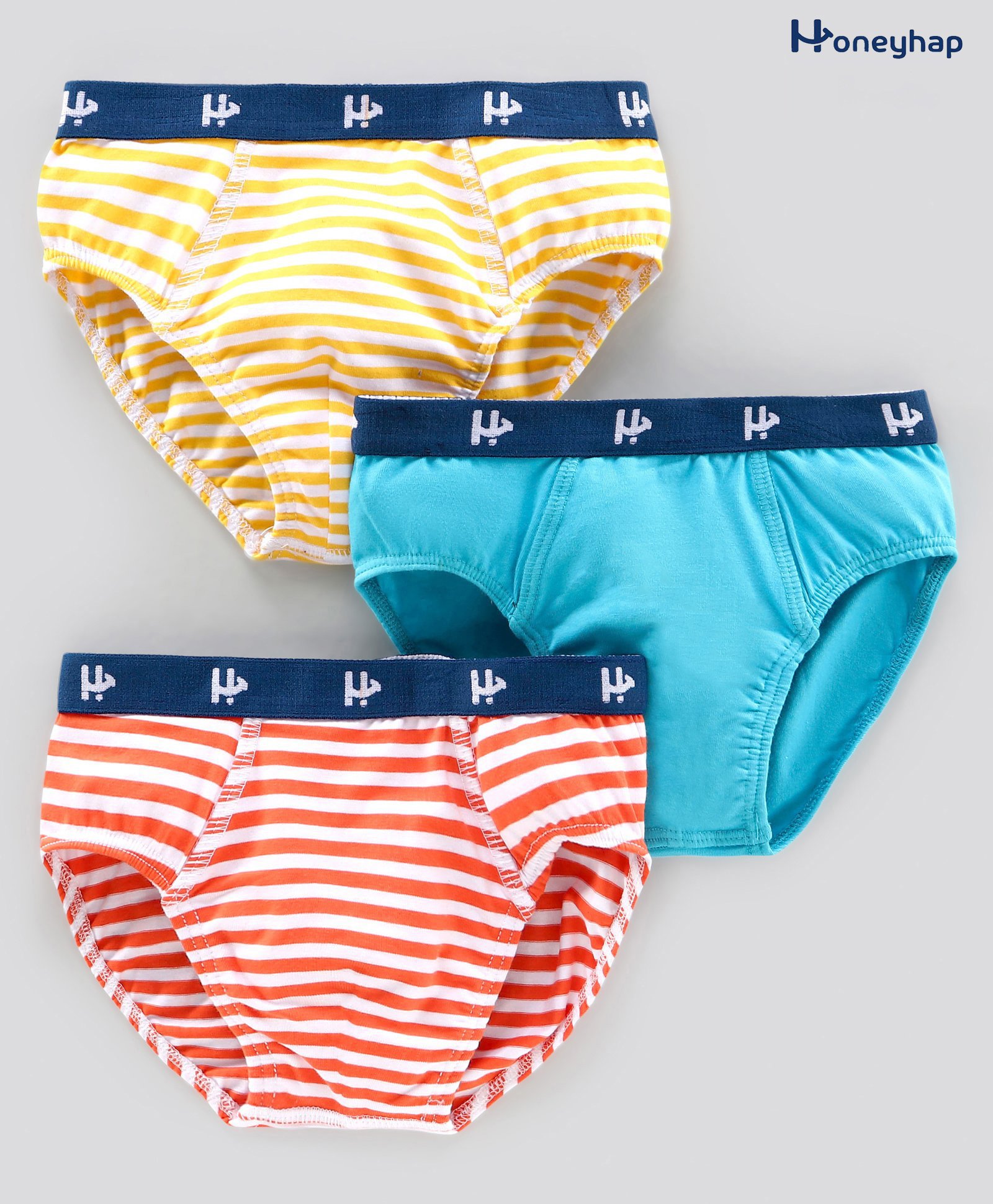 Honeyhap Premium Briefs With   Anti-Microbial  Finish Multi Print Pack of 3 - Yellow Orange Blue-picture-21