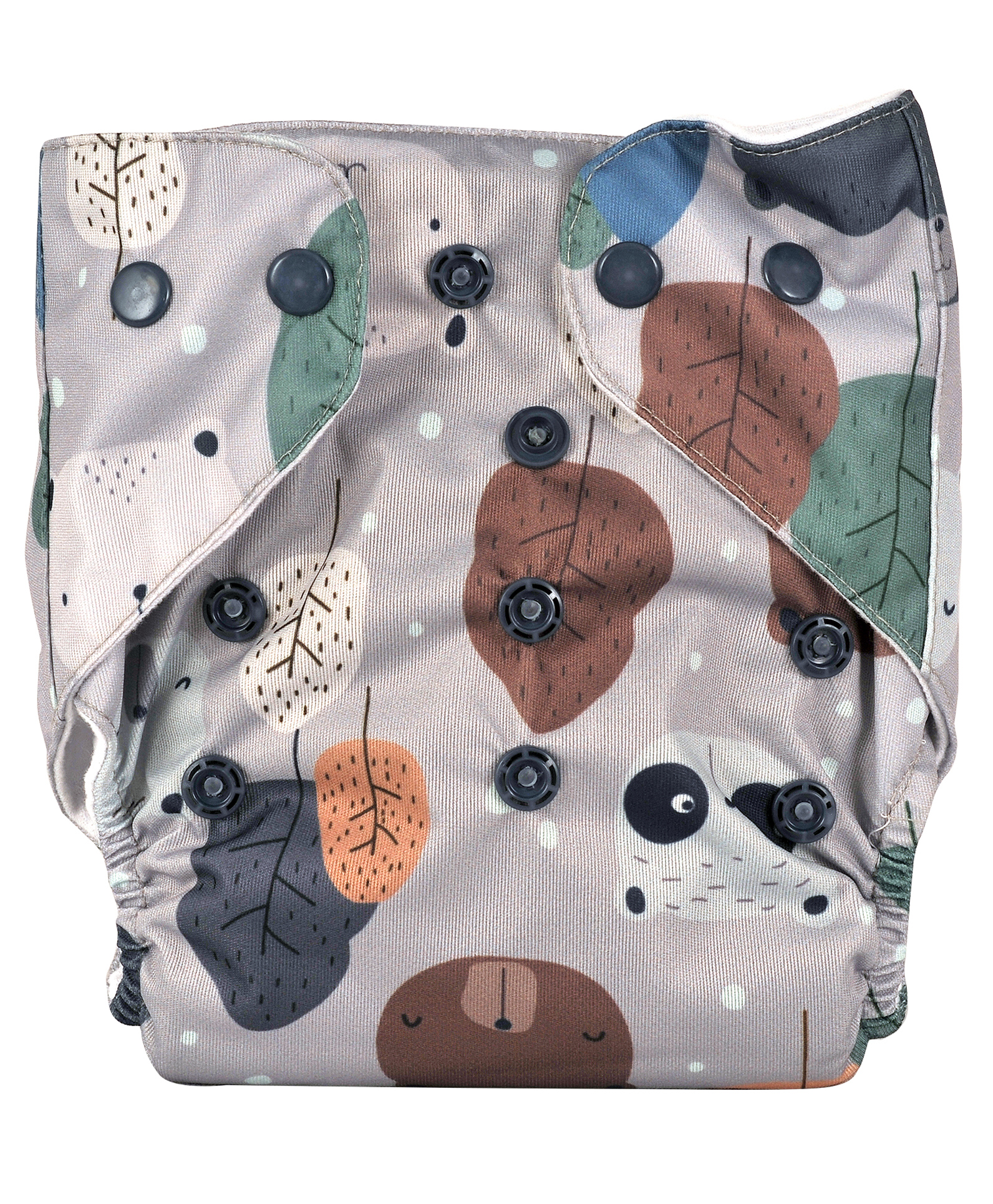 Adore Pro Unisize Adjustable Cloth Diaper With 5 Layered Charcoal Insert Brown Bear Theme - Multicolor-image-33
