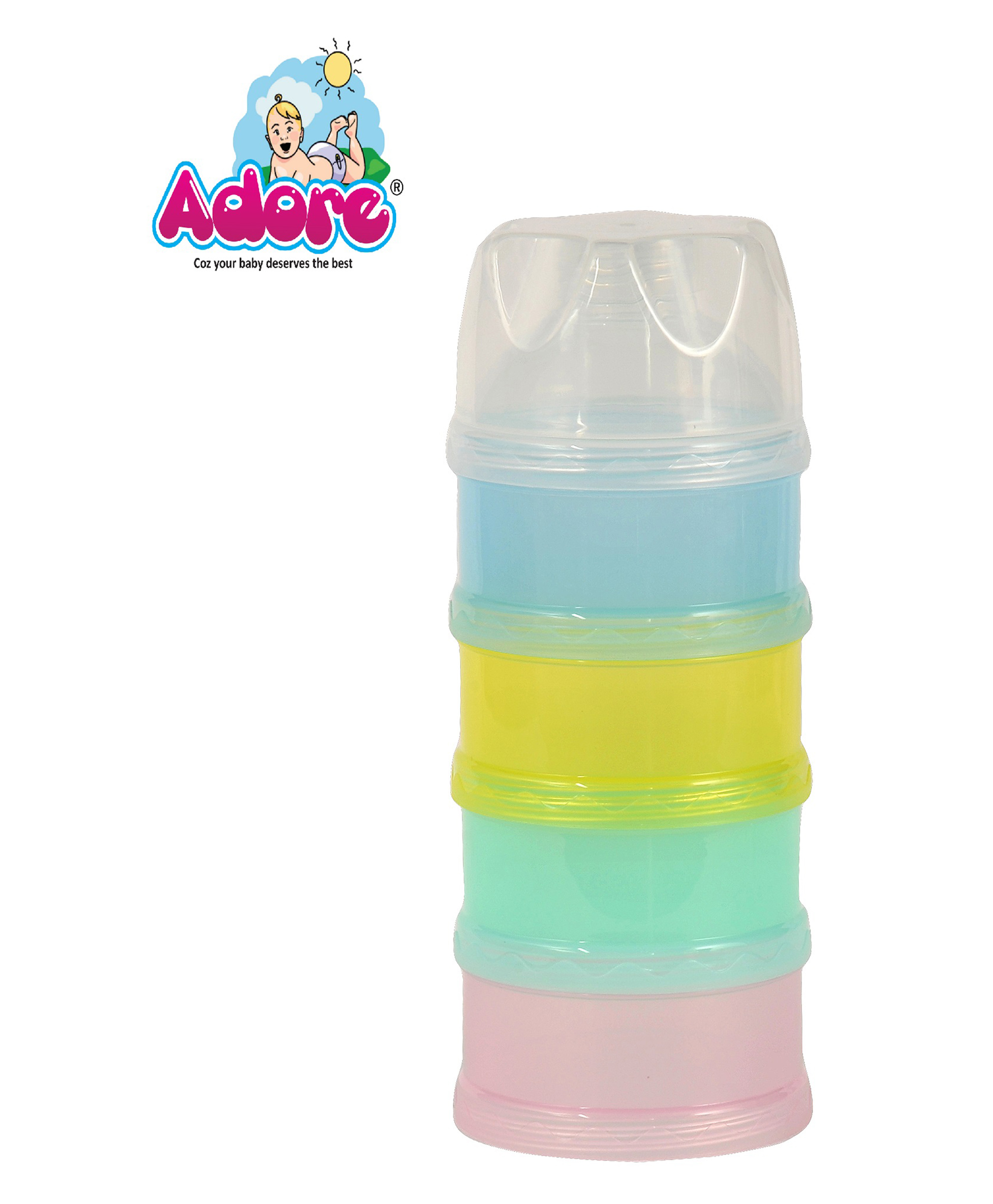 Adore Advanced Baby Milk Powder Container 4 Racks- Multicolor-picture-14