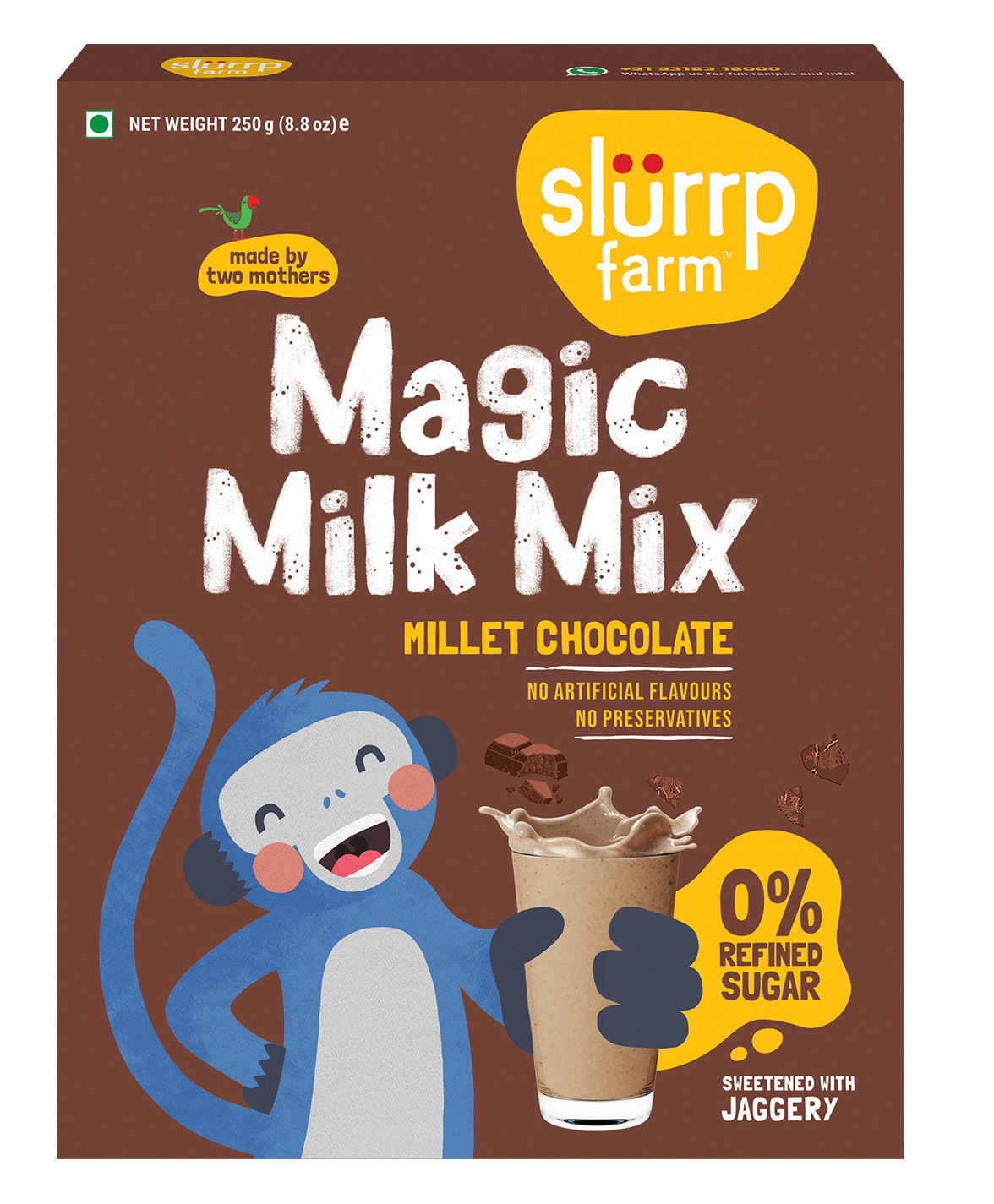 Slurrp Farm High Protein Chocolate Swirl Milk Mix - 250 gm