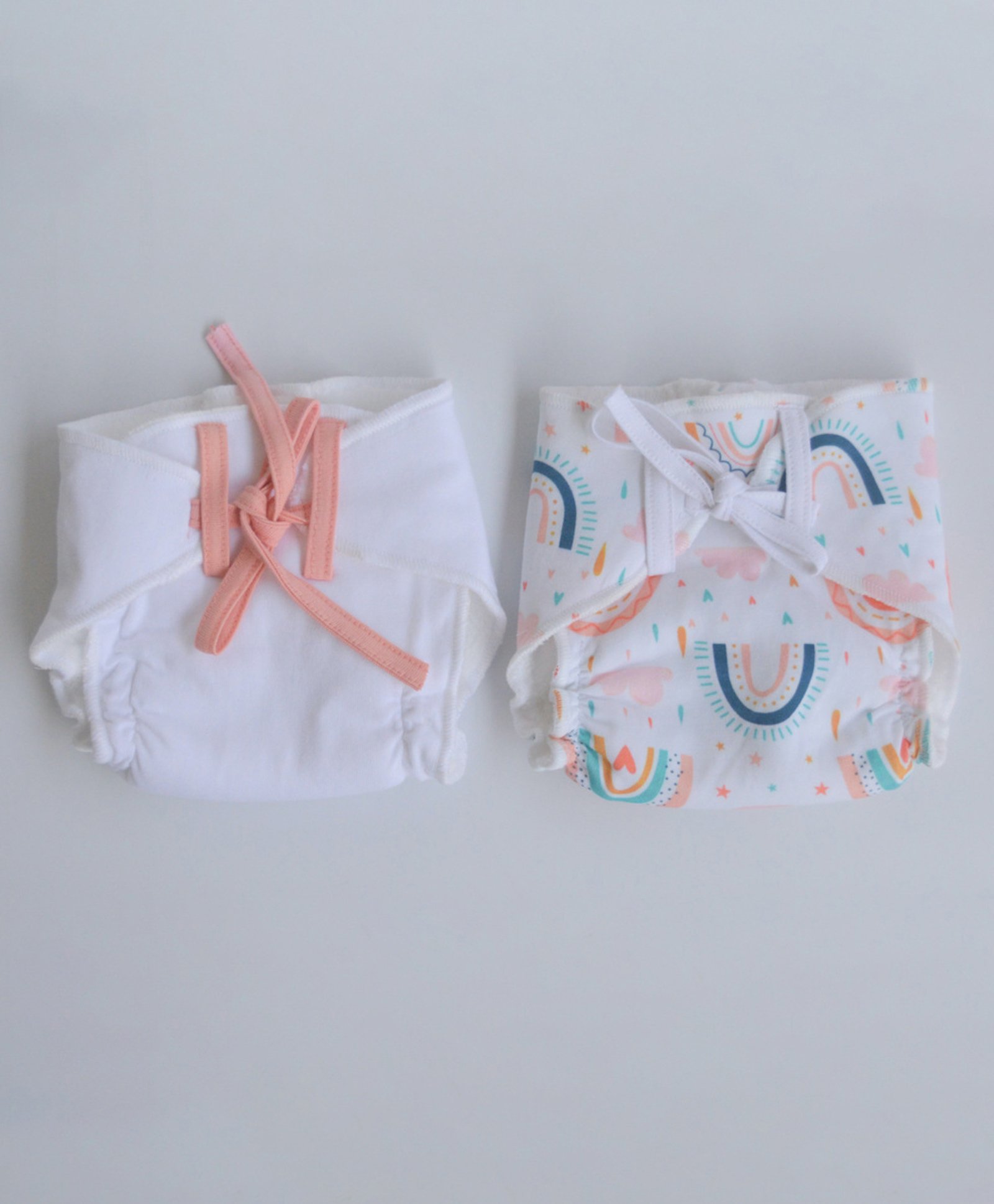 Yellow Doodle Peach Hearts Doodle Dry Nappies Large Pack Of 2 - Peach-picture-28