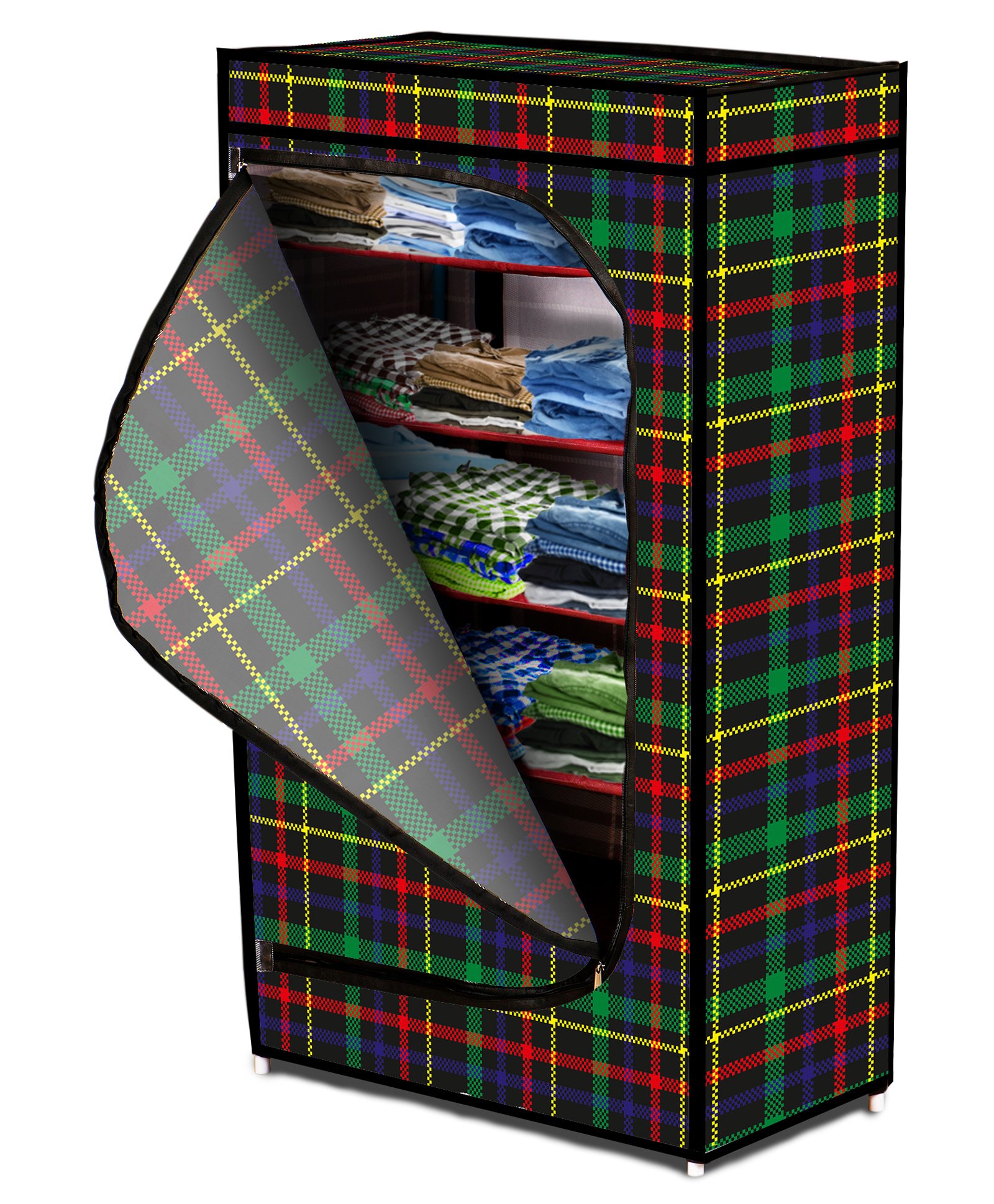 Fiddlerz Dappled Pattern Multipurpose Almirah with 6 Shelves - Multicolour-picture-10