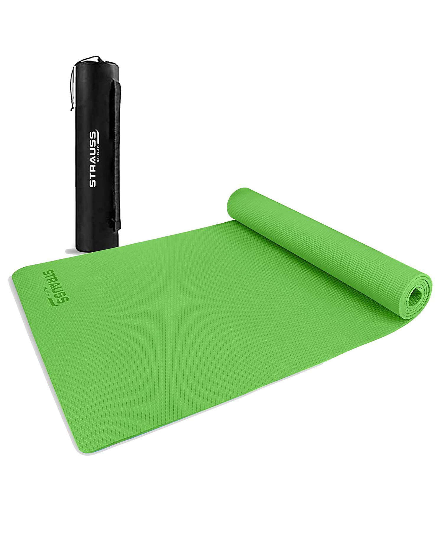 Strauss Anti Skid EVA Yoga Mat with Carry Bag 6 mm - Green-picture-14