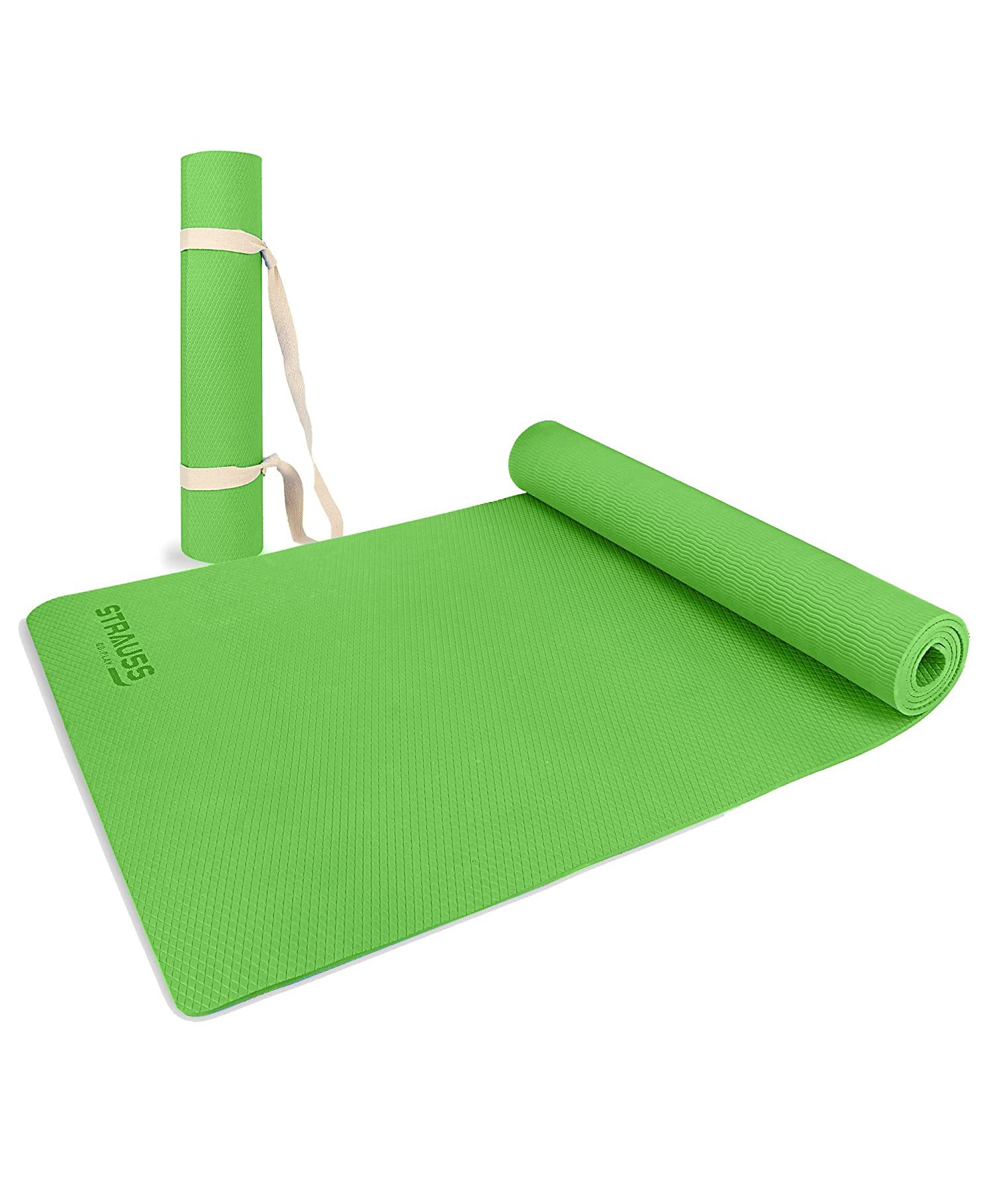 Strauss Anti Skid EVA Yoga Mat with Carry Strap 6 mm - Green-picture-22