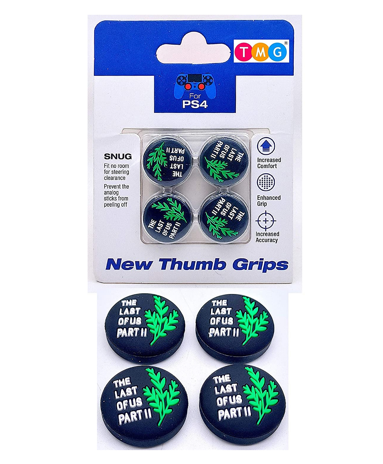 TMG Designer Series Thumb Grip Anti-Slip Silicone Cap Cover for PS4 Controller Pack of 4 - Black Green-picture-21