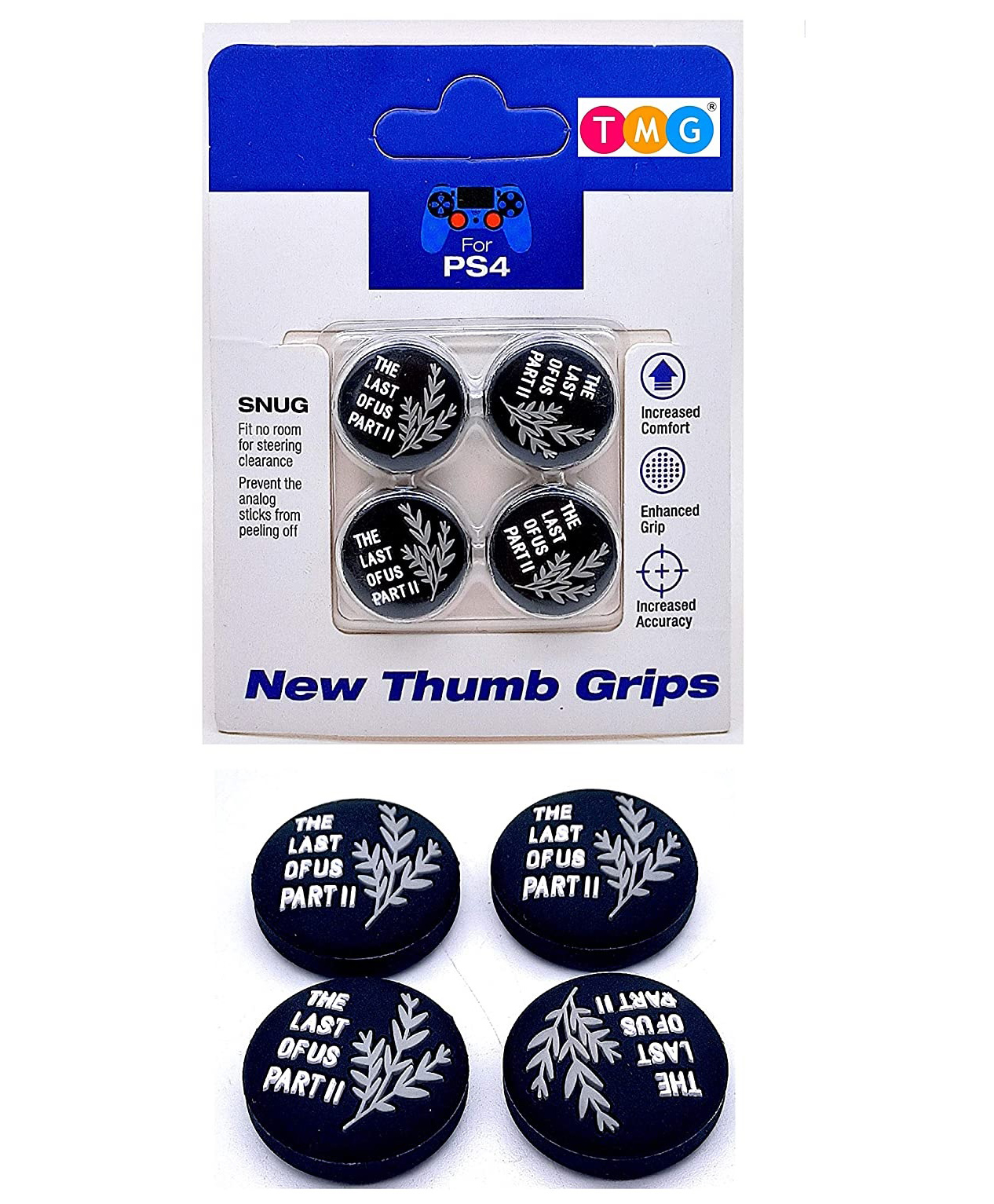 TMG Designer Series Thumb Grip Anti-Slip Silicone Cap Cover for PS4 Controller Pack of 4 - Black-picture-19