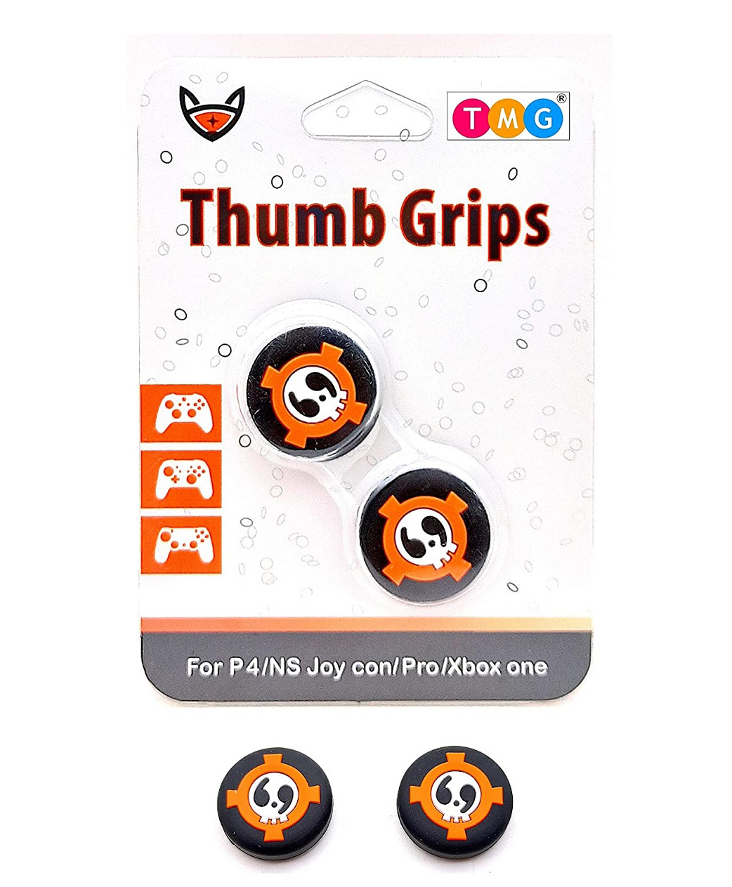 TMG Analog Controller Gamepad Raised Antislip Thumb Stick Grips Thumbsticks Joystick Cap Cover Pack of 2 - Black Orange-image-13