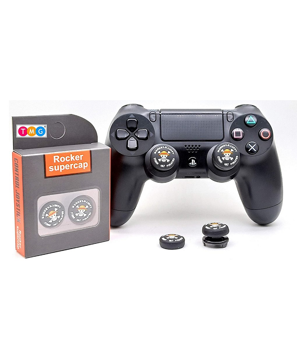 TMG Monkey D Luffy Theme Analog Controller Thumbgrips Rocker Supercap FPS Extenders Control Joystick Cap Thumb Grips for PS4 - Black-image-41