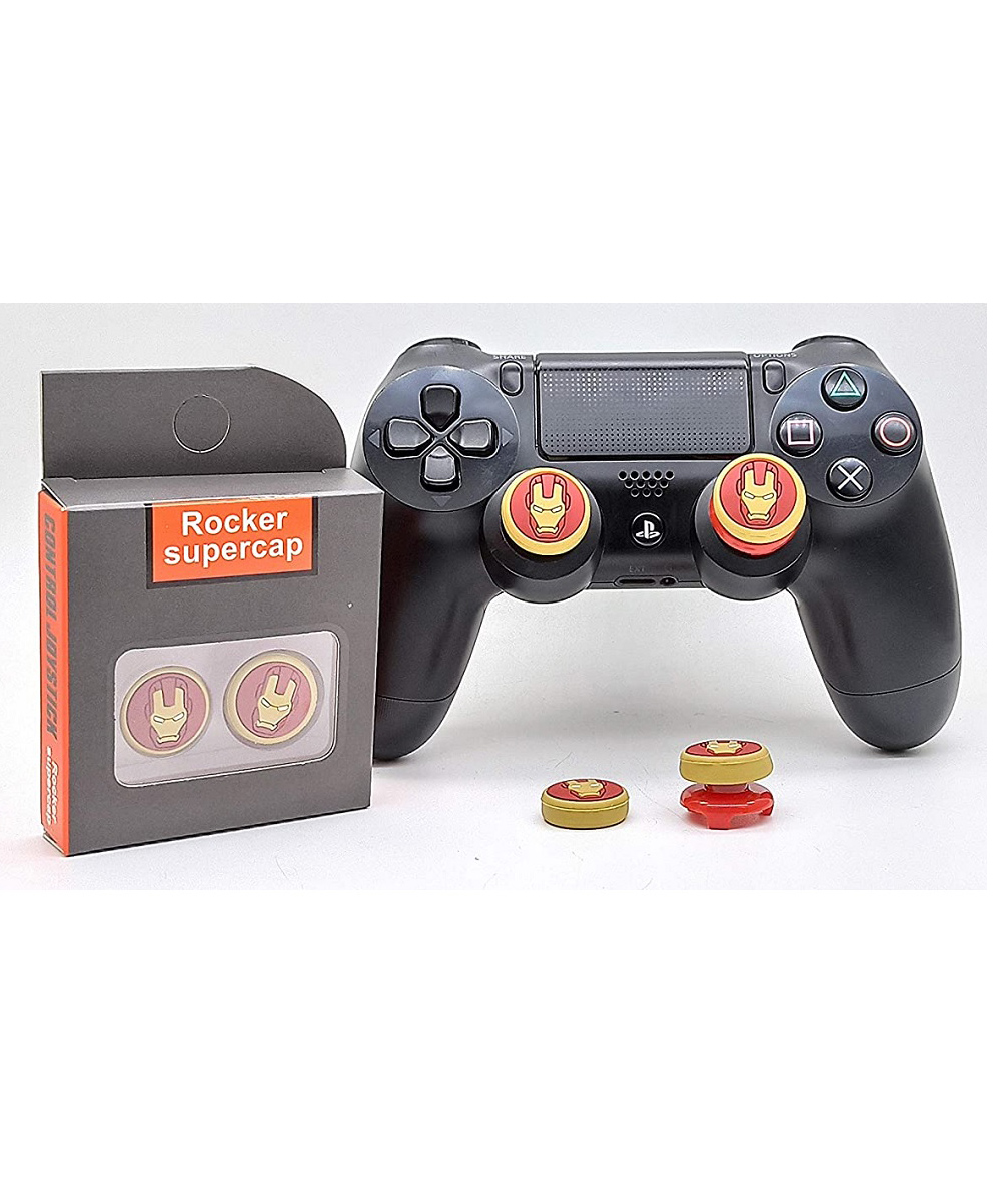 TMG Iron Man Theme Analog Controller Thumbgrips Rocker Supercap FPS Extenders Control Joystick Cap Thumb Grips for PS4 - Red-image-10