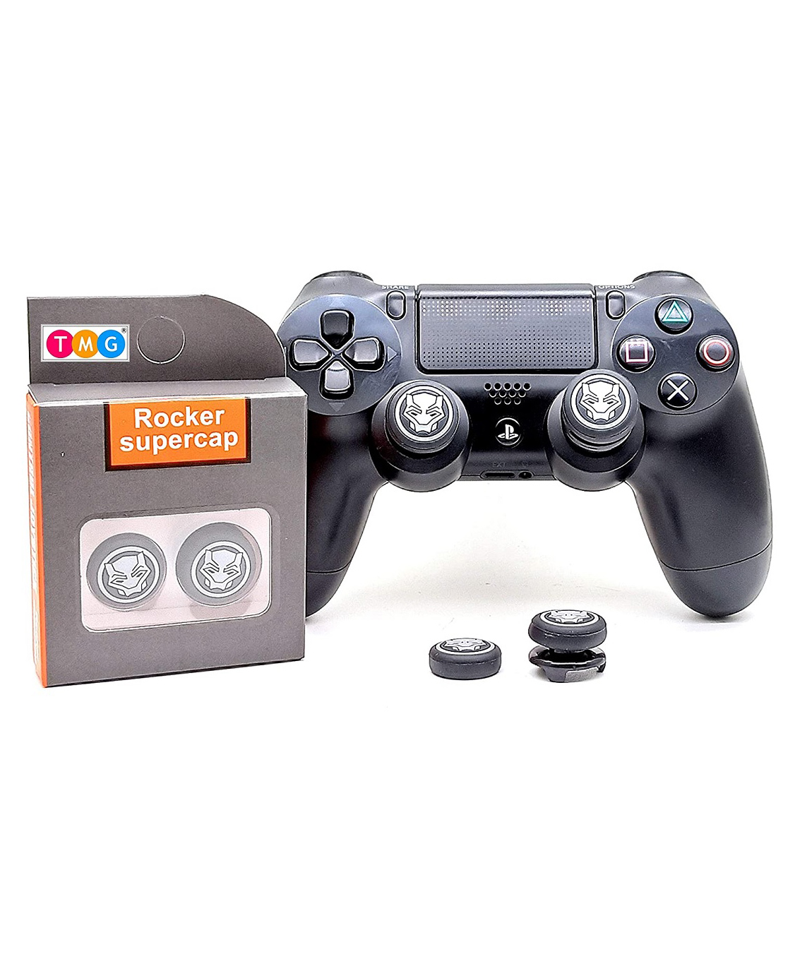 TMG Panther Theme Analog Controller Thumbgrips Rocker Supercap FPS Extenders Control Joystick Cap Thumb Grips for PS4 - Black-image-38