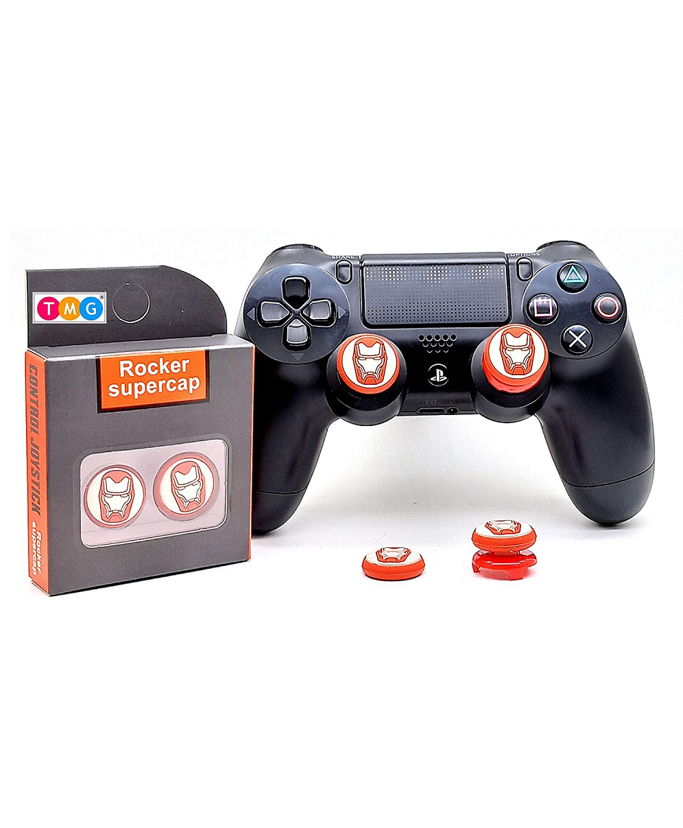 TMG Iron Man Theme Analog Controller Thumbgrips Rocker Supercap FPS Extenders Control Joystick Cap Thumb Grips for PS4 - Red-image-49