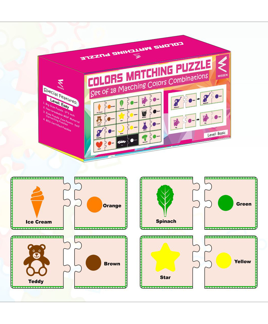 Wissen Colour Matching Puzzle Basic Level Multicolour - 24 Pieces-picture-20