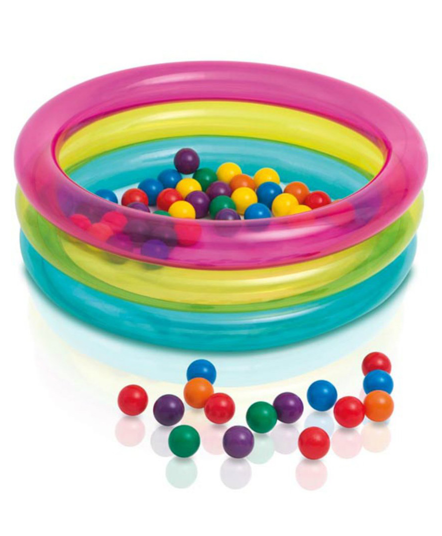 Intex Classic 3 Ring Inflatable Ball Pit 50 Balls - Multicolour-picture-11