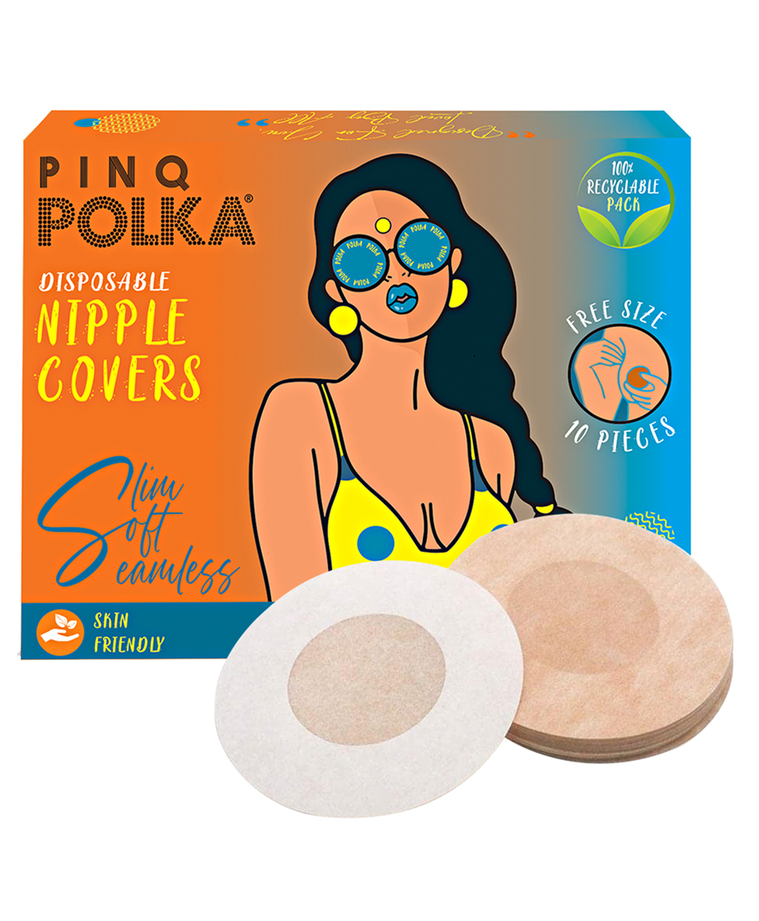 PINQ Organic Cotton Non Woven Disposable Nipple Cover Pasties Round Shape - Pack of 10-image-14