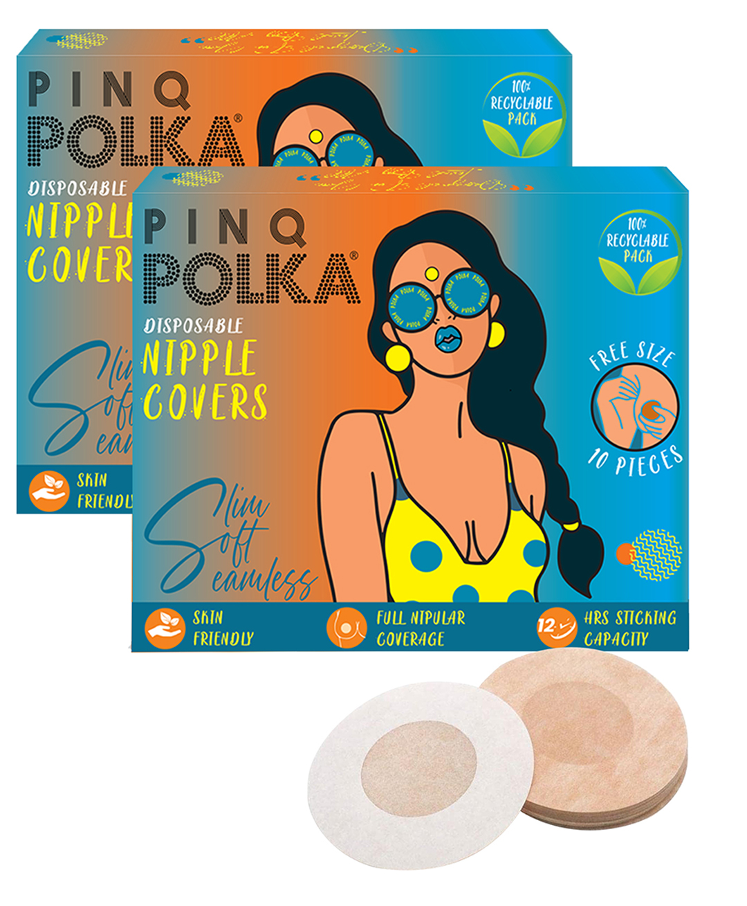 PINQ Organic Cotton Non Woven Disposable Nipple Cover Pasties Round Shape - 20 Pieces-image-13