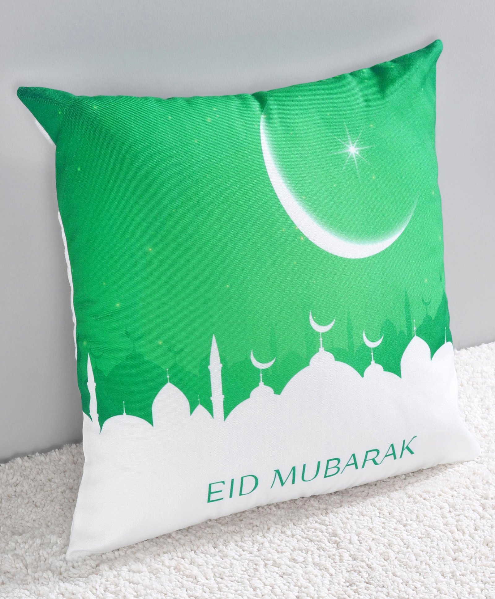 Ramadan Theme Cushion - Green White-image-13