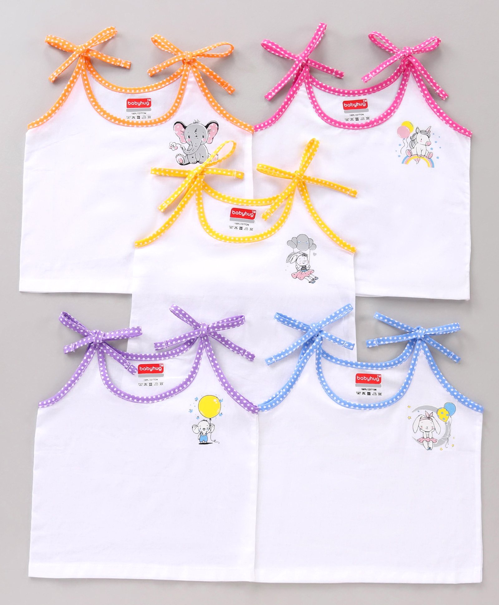 Babyhug 100% Cotton Singlet Jhablas Pack of 5  - Multicolor-picture-17