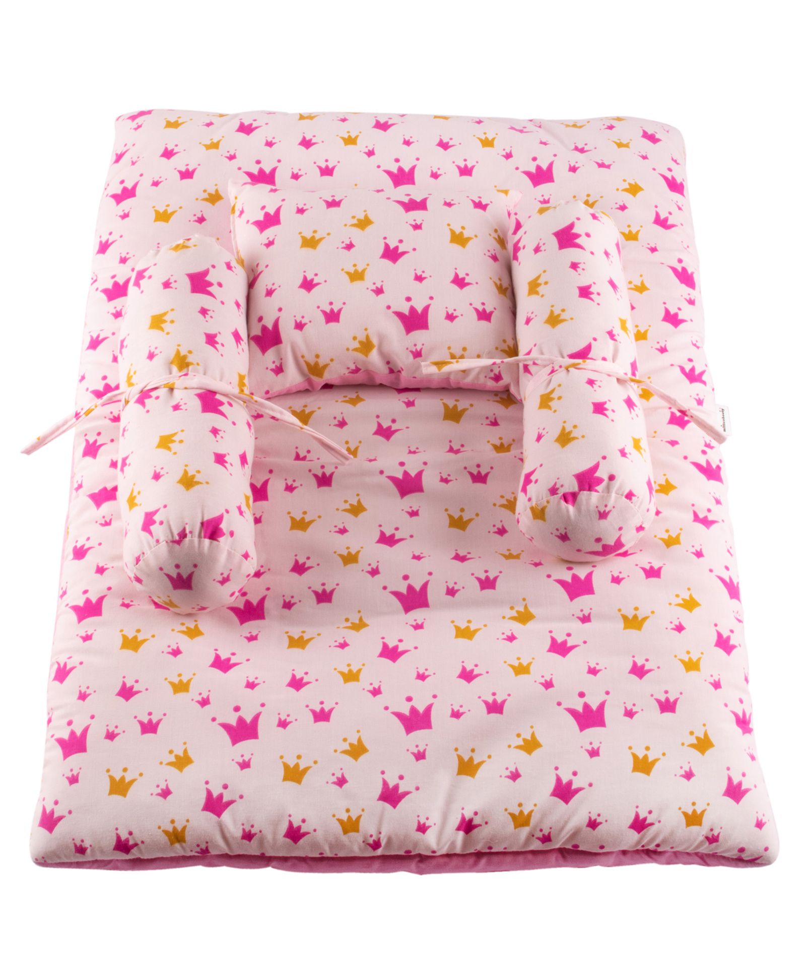 Mittenbooty Cotton Bedding Set Crown Print - Pink-image-39