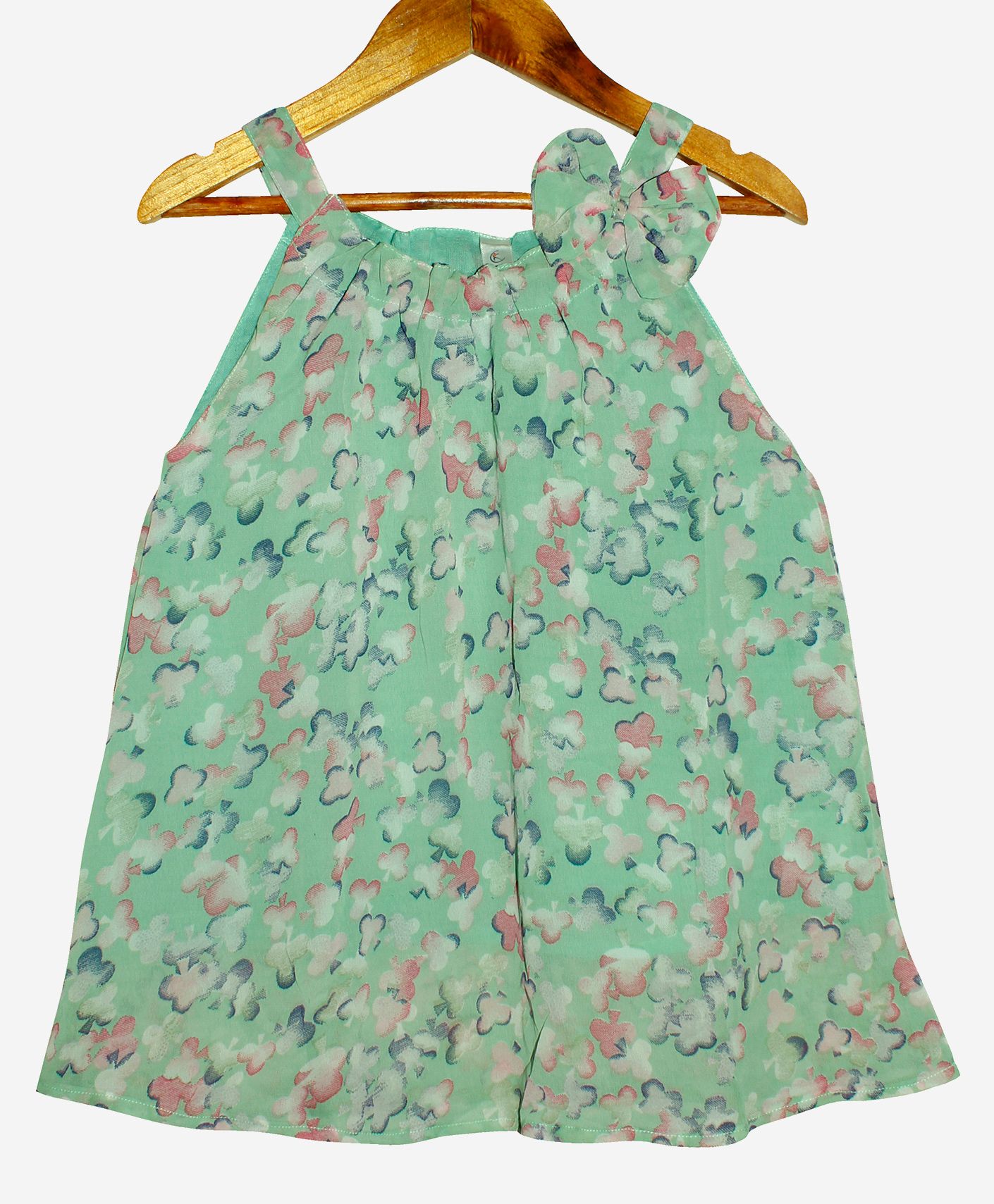 Kiddopanti Sleeveless Floral Print Top - Green-picture-24