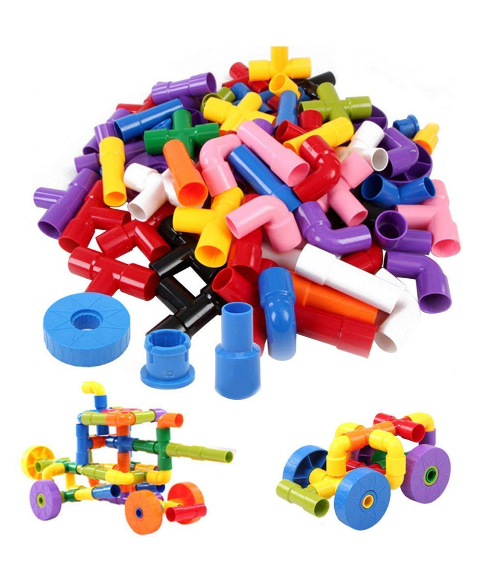 New Pinch Building Pipe Blocks Multicolor - 50 Pieces-image-37