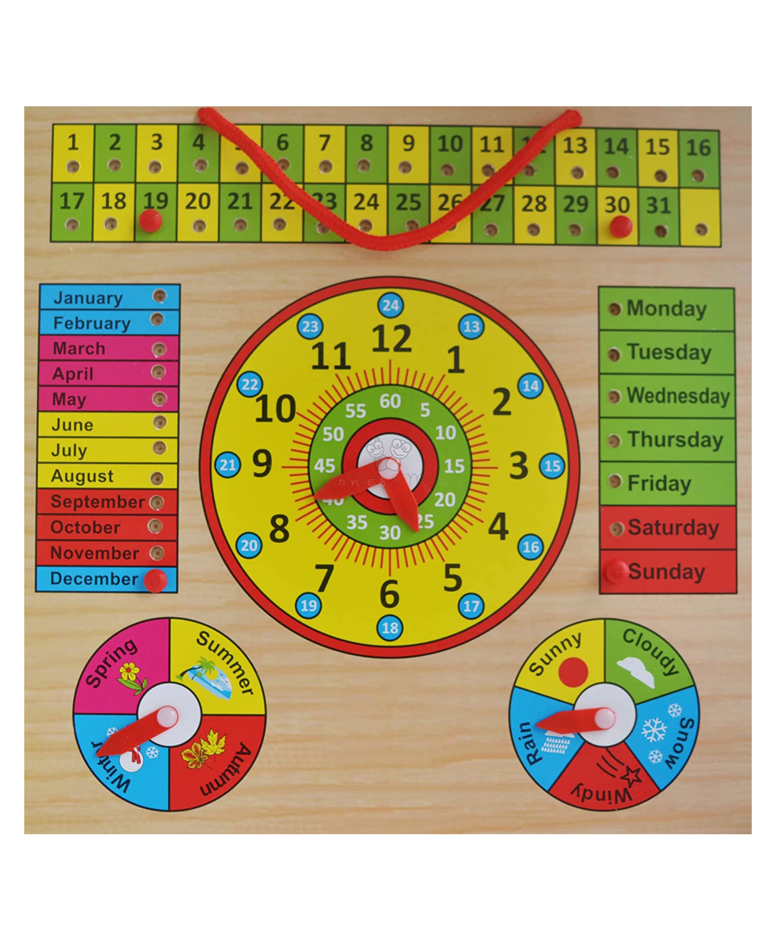 Trinkets & More Hanging Calendar Clock Toy - Multicolour-picture-11