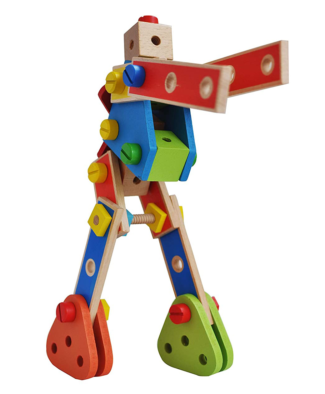 Trinkets & More Natural Wood Model Nut Construction Building Blocks Multicolour - 70 Pieces-picture-13