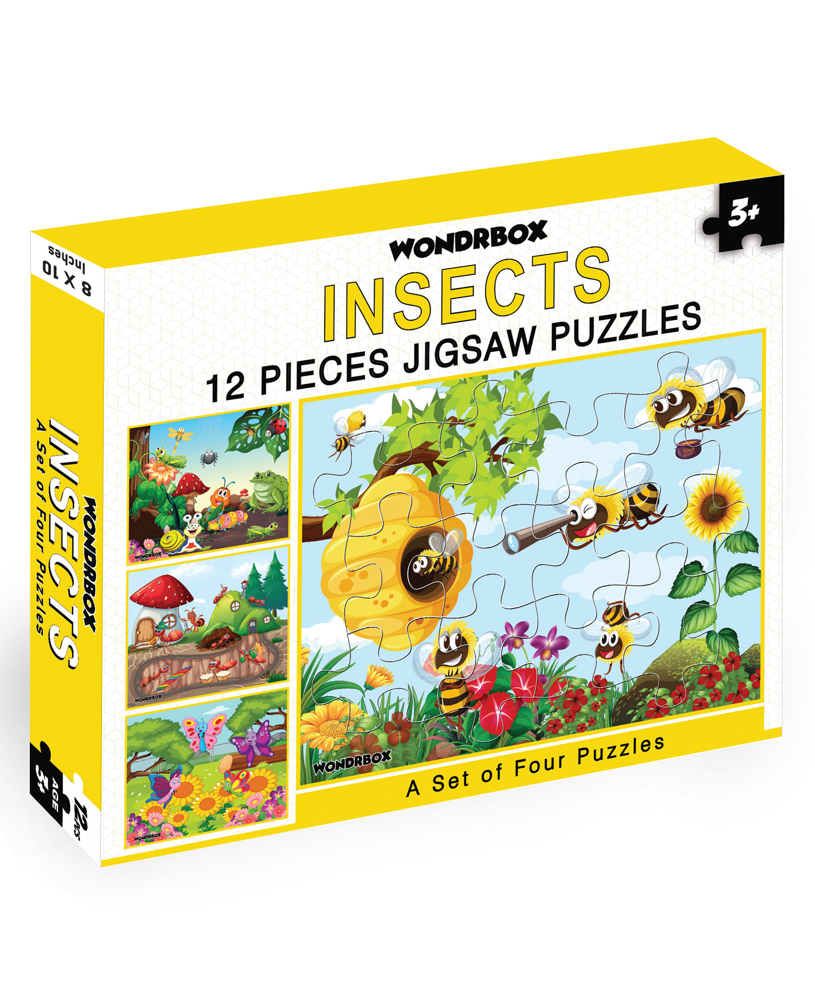 Wondrbox Insects Jigsaw Puzzle Pack of 4 Multicolour - 48 Pieces-picture-24