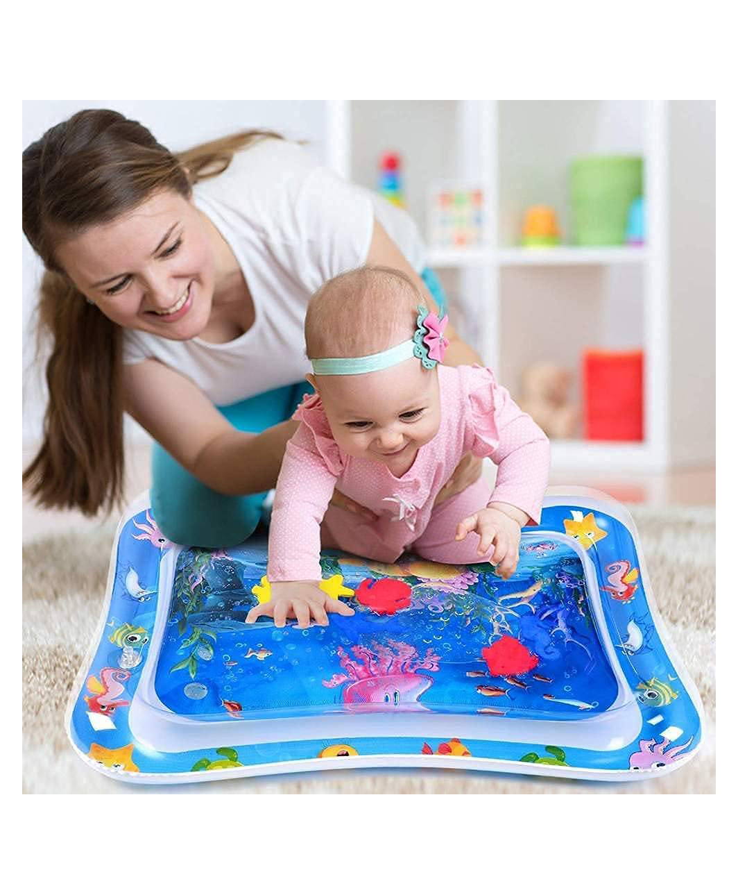 Tummy Time Baby Water Mat Infant Toy Inflatable Play Mat for Newborn Boy Girl Fane Water Mat 