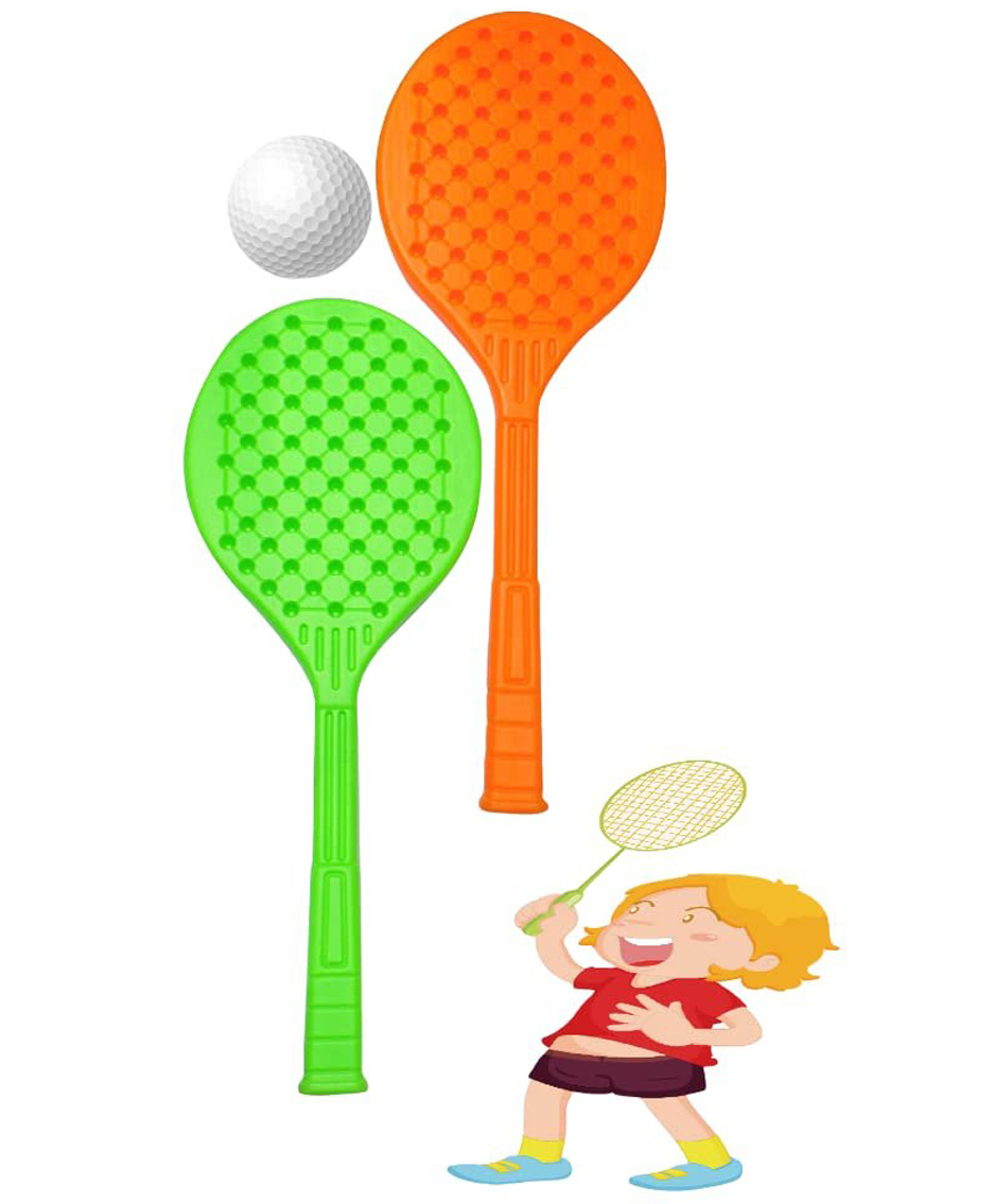 FunBlast Large Racket with Ball Set - Orange Green-image-14