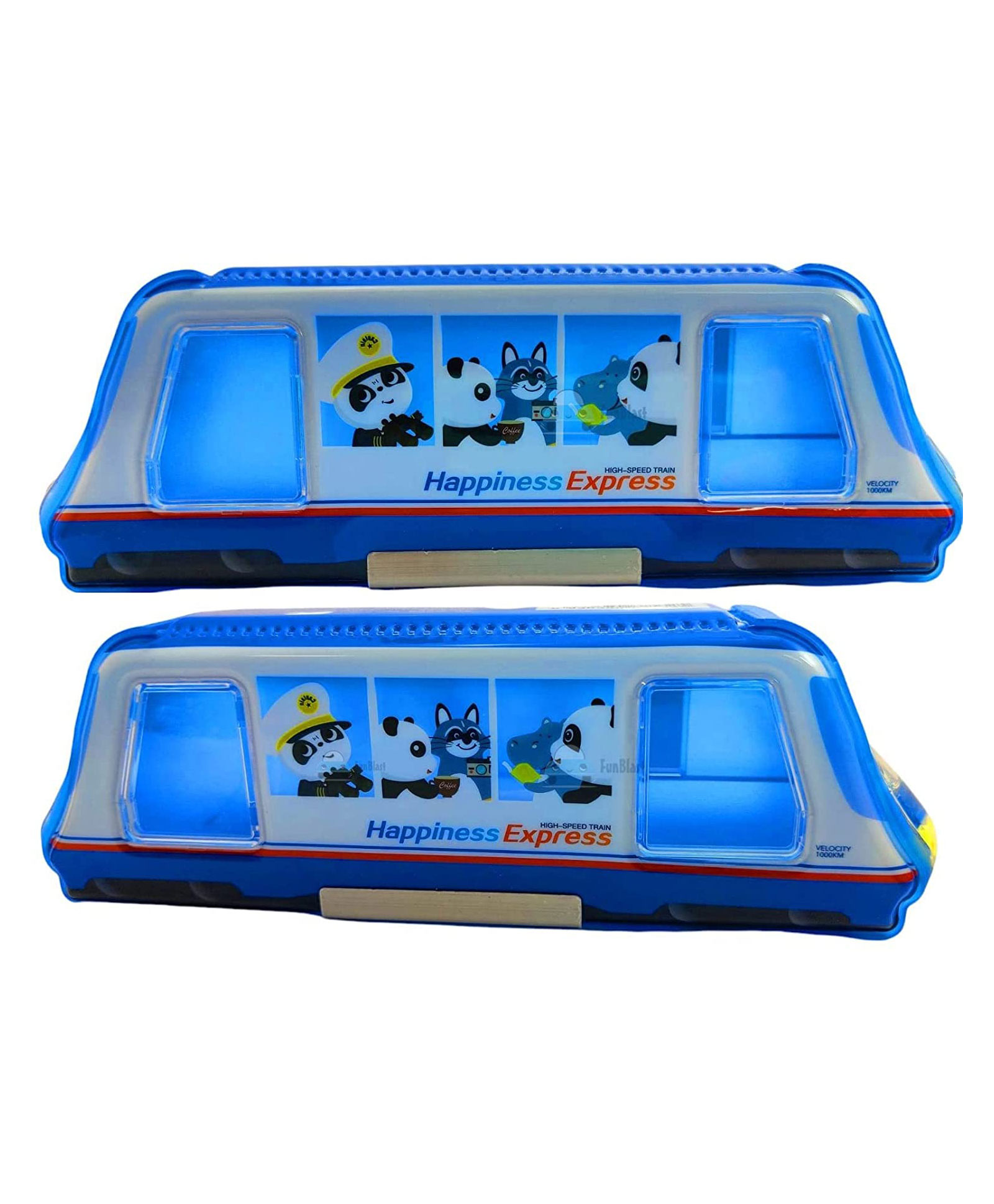 FunBlast Train Toy Magnetic Pencil Box For Stationery Items - Blue-image-28