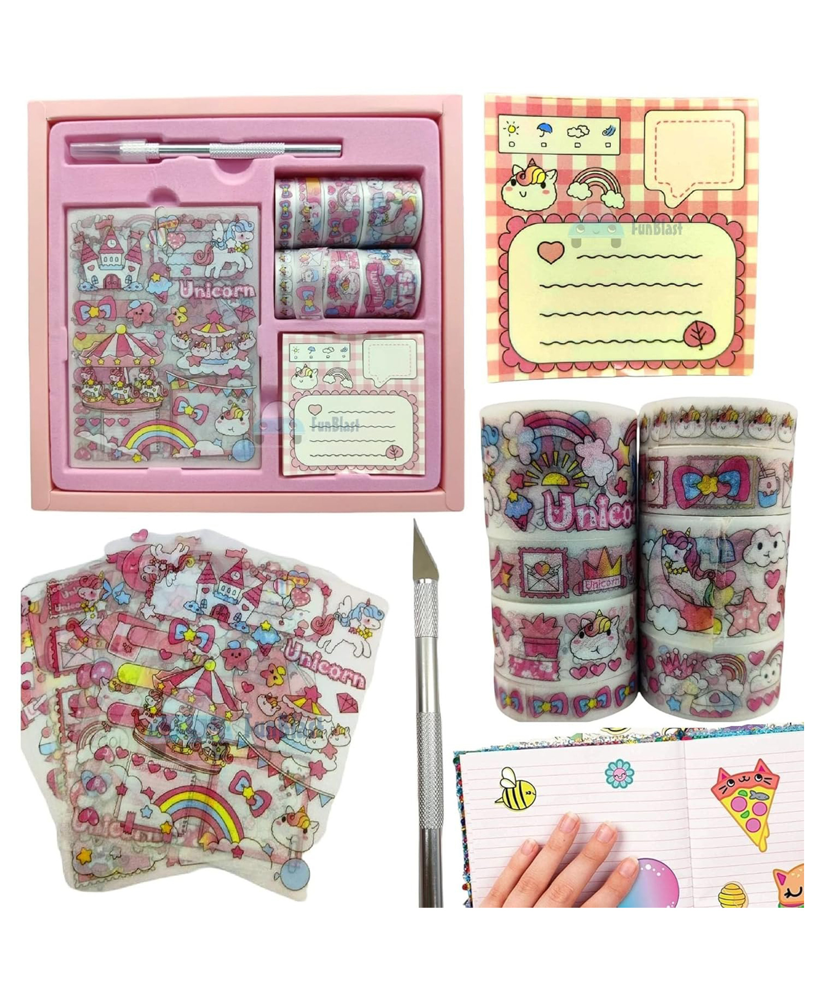 FunBlast DIY Art and Craft Scrapbook Stationery Set - Multicolour-image-19