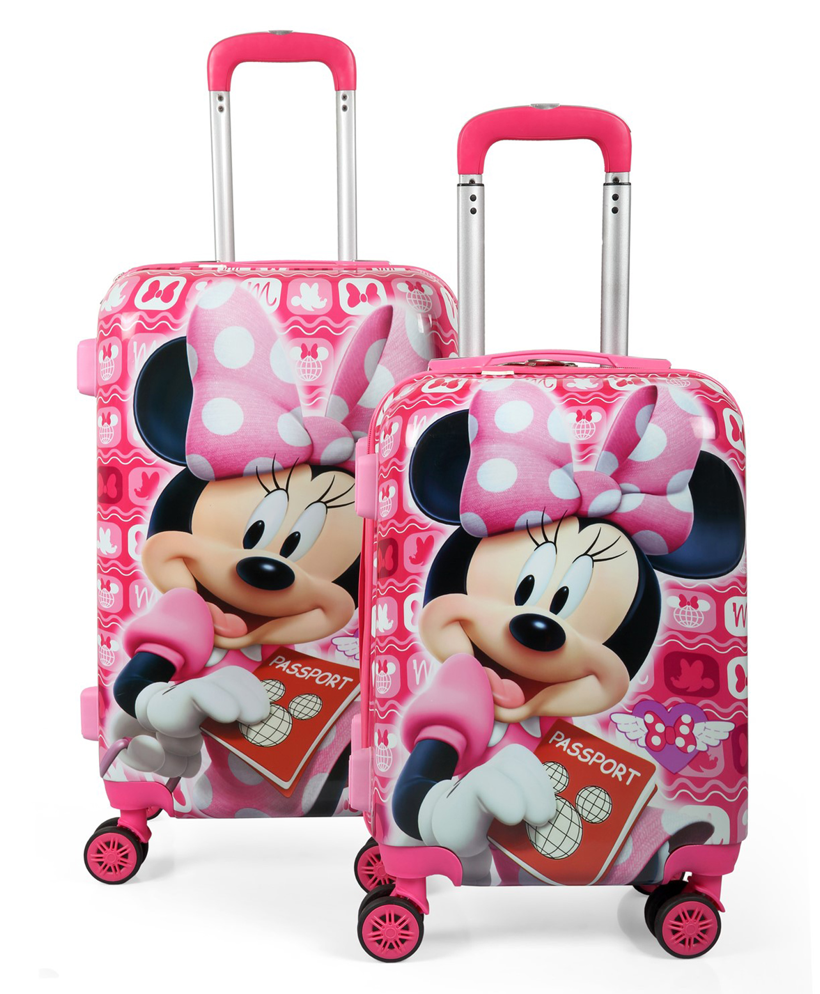 Travel Suitcase Kids Trolley Case Luggage Cute Cartoon Four Wheel Tow Box Trolley Case 18 Inch Minnie 