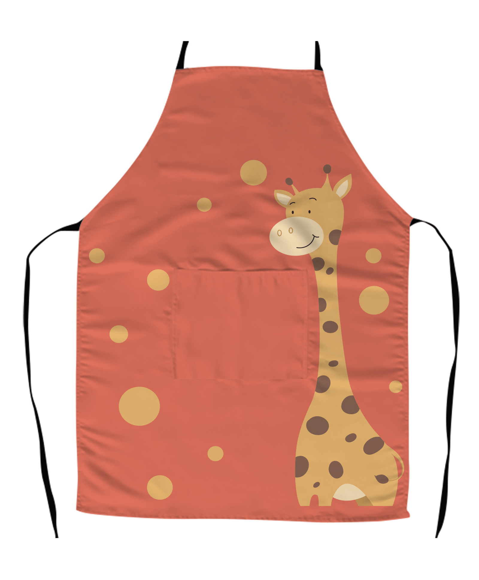 Right Gifting Satin Apron For Kids With Centre Pocket & Adjustable Waist - Red-image-32