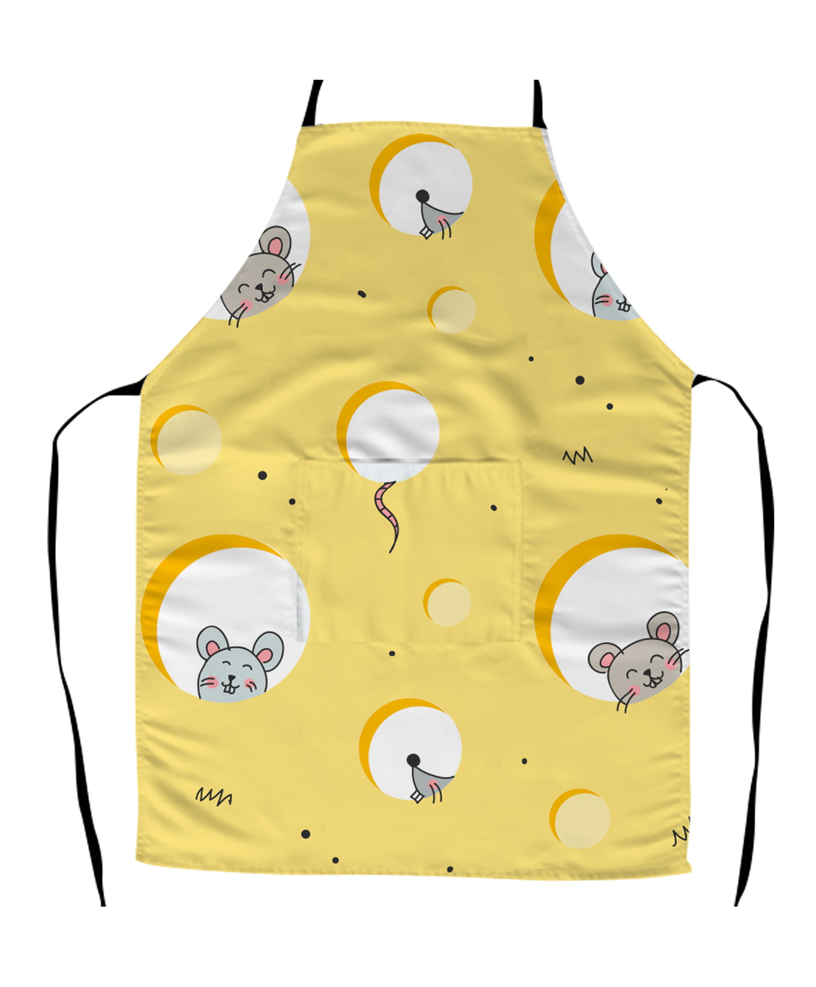 Right Gifting Satin Apron For Kids With Adjustable Waist & Centre Pocket - Yellow-image-41
