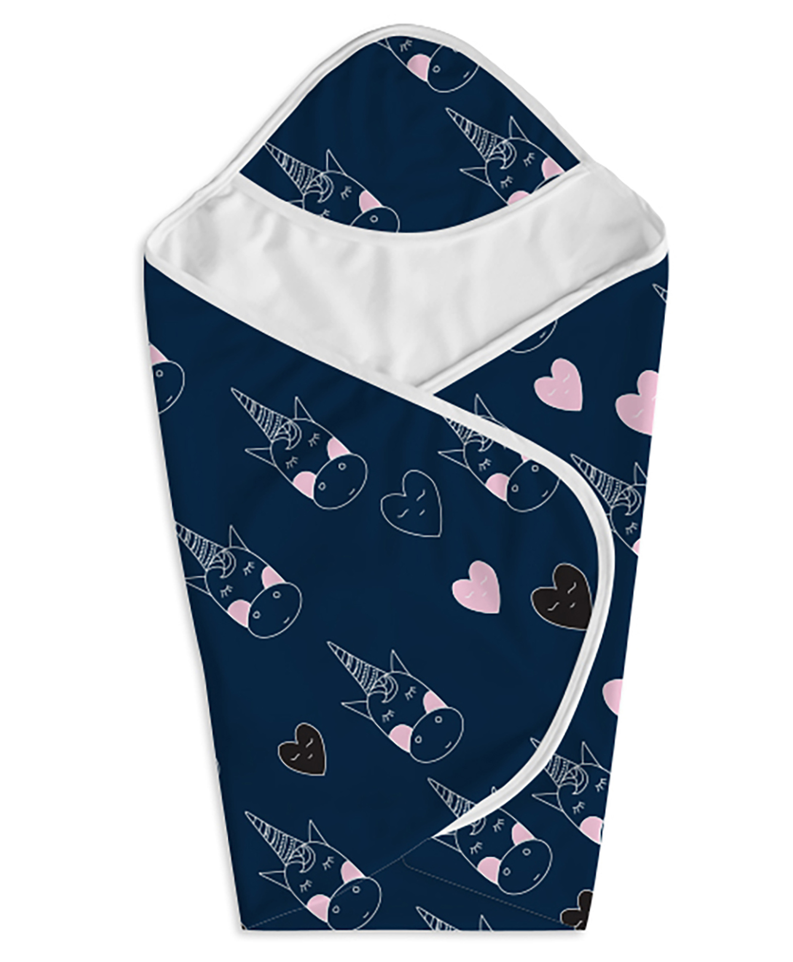 Right Gifting Digital Printed Hooded Wrapper Baby Blanket - Dark Blue-picture-22