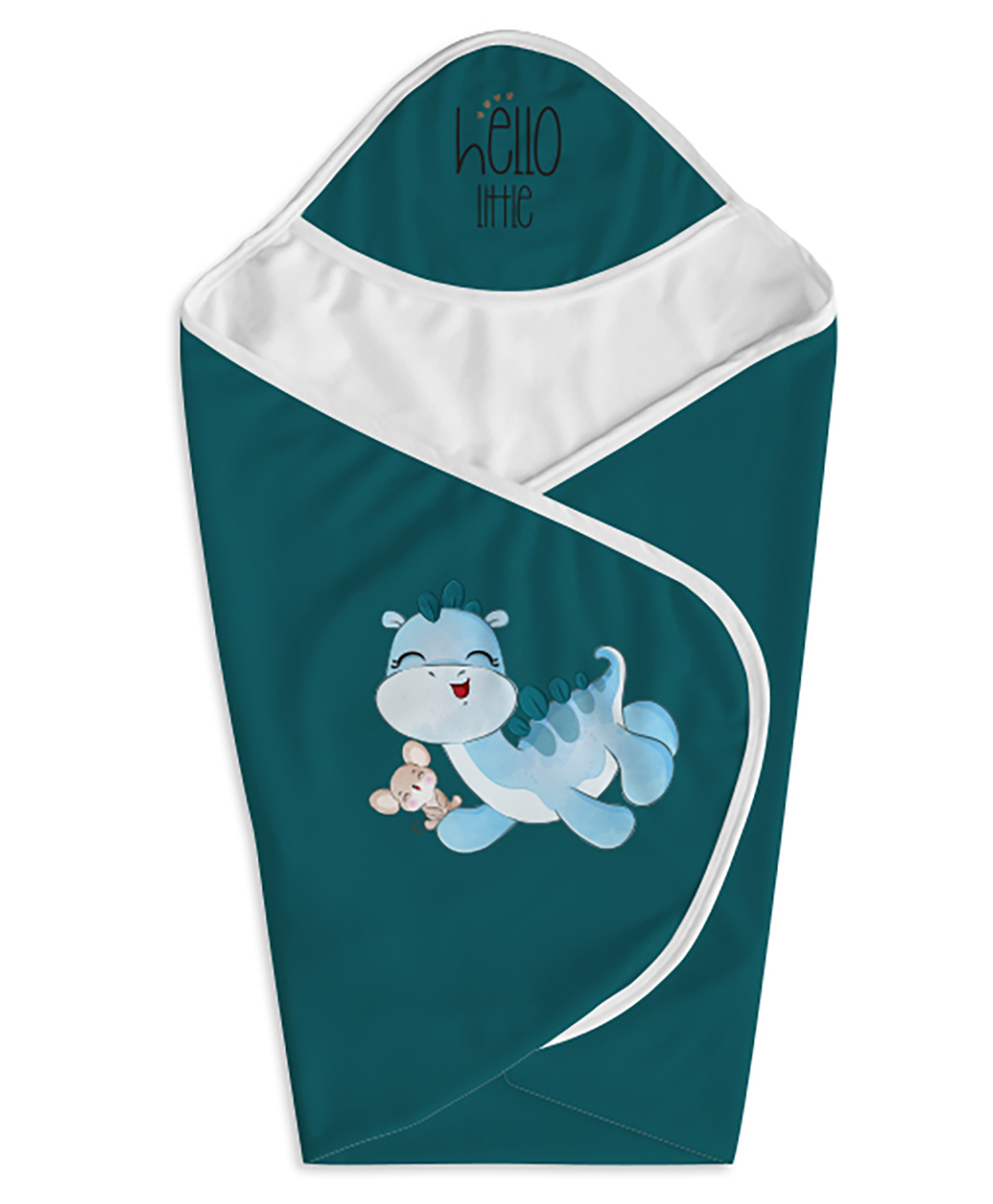 Right Gifting Digital Printed Hooded Wrapper Baby Blanket - Green-picture-23
