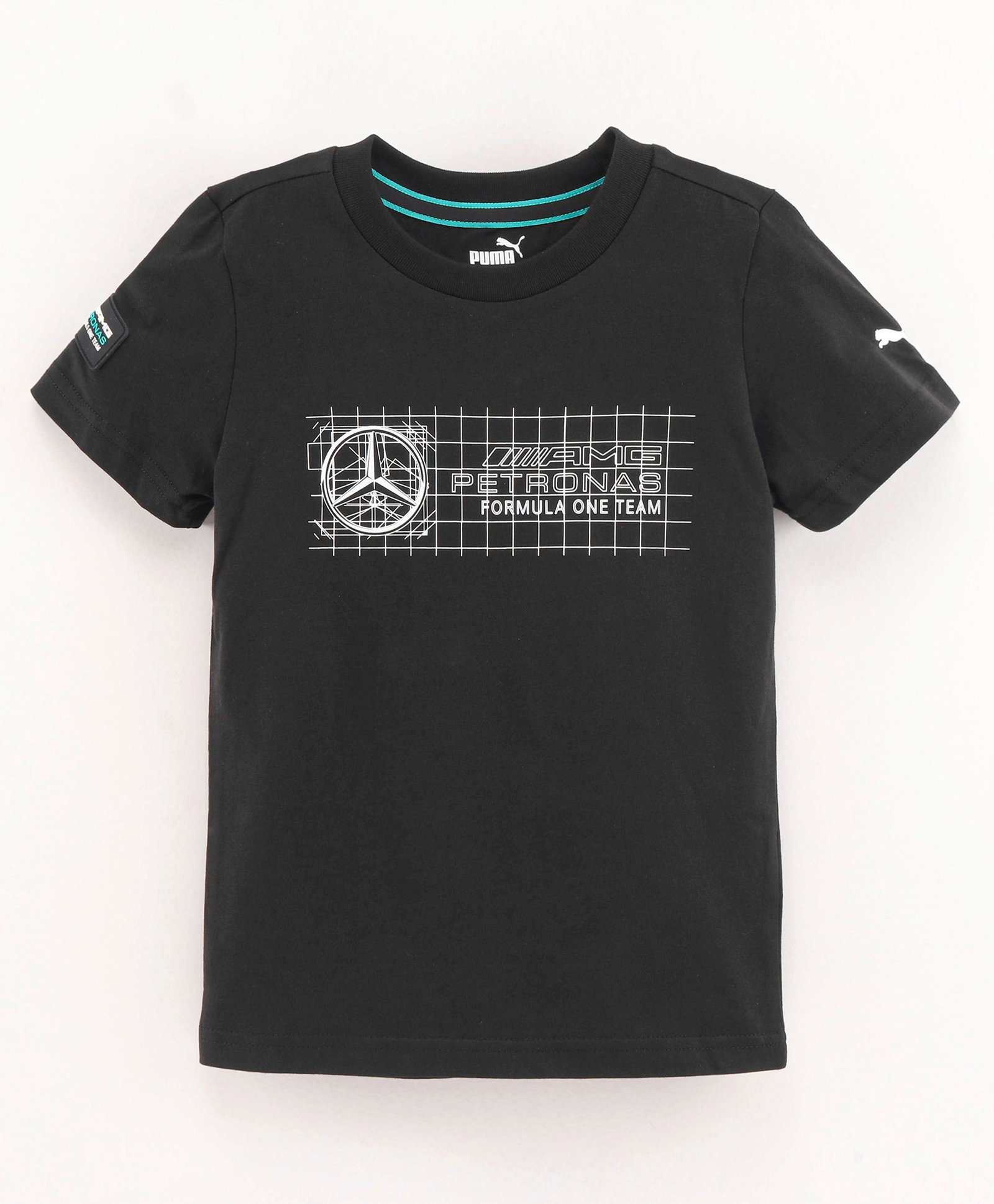 Puma Half Sleeves Cotton MAPF1 Kids Logo Tee + - Black-picture-14