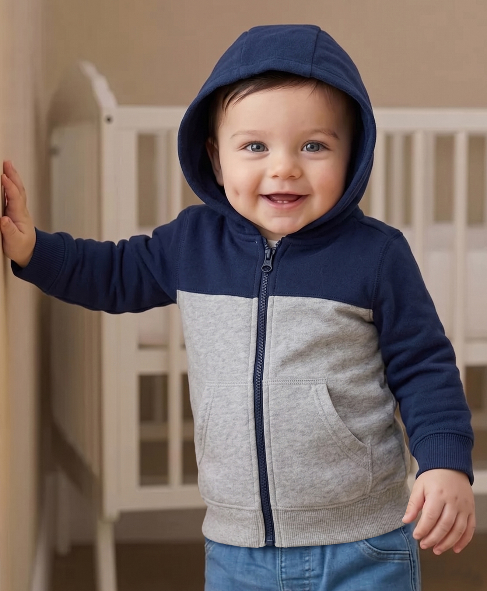 Carter's Zip-Up Warm Fleece Hoodie - Navy-image-24