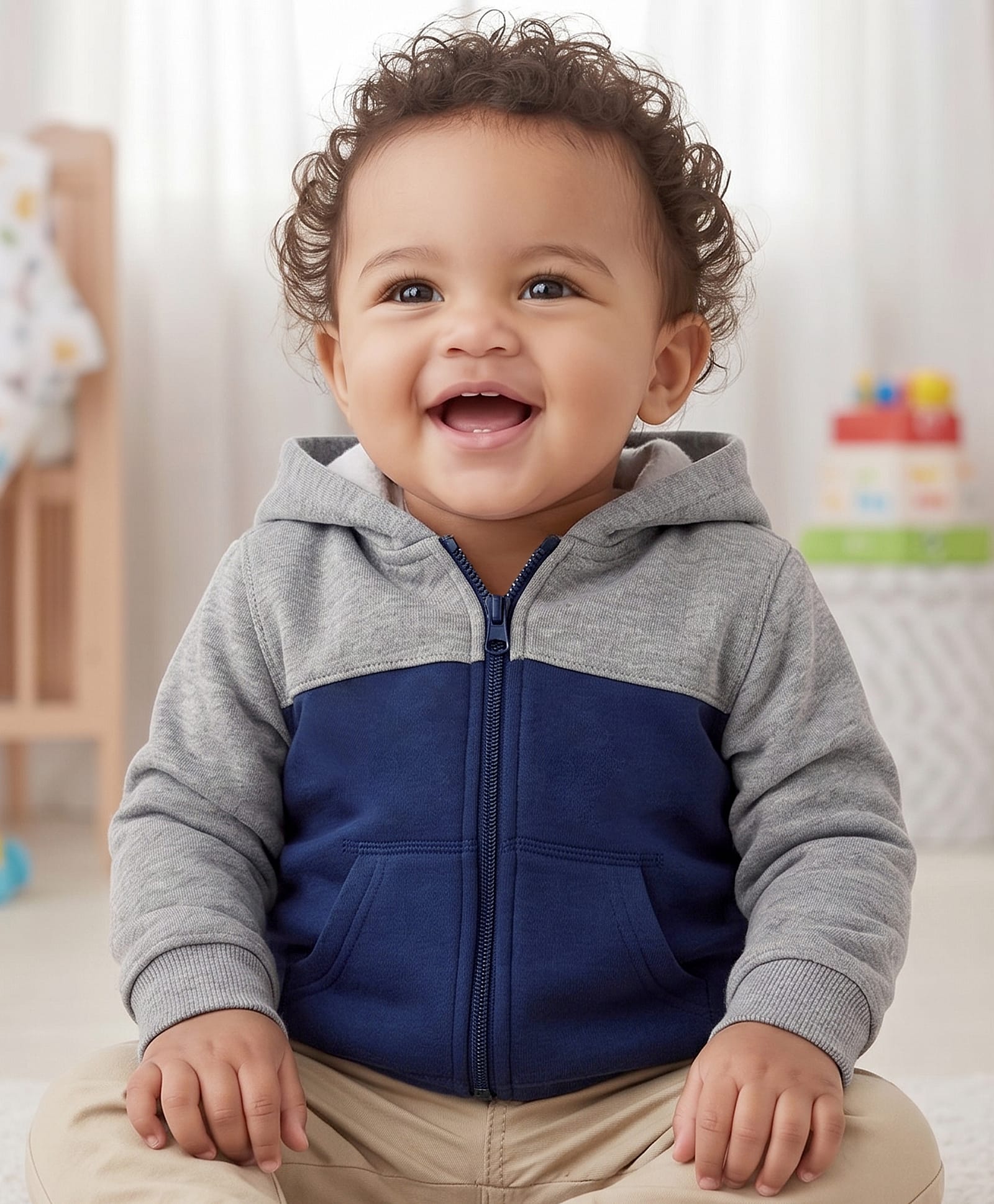 Carter's Zip-Up Warm Fleece Hoodie - Heather-image-5