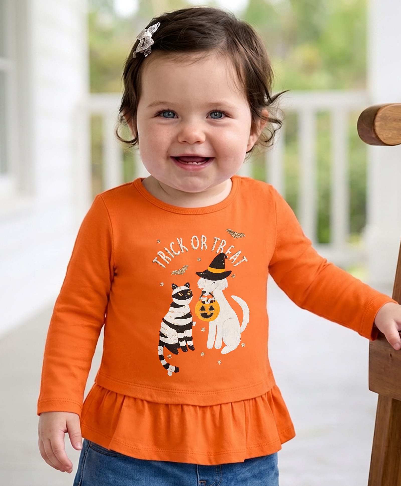 Carter's Trick Or Treat Peplum Jersey Tee - Orange-picture-11
