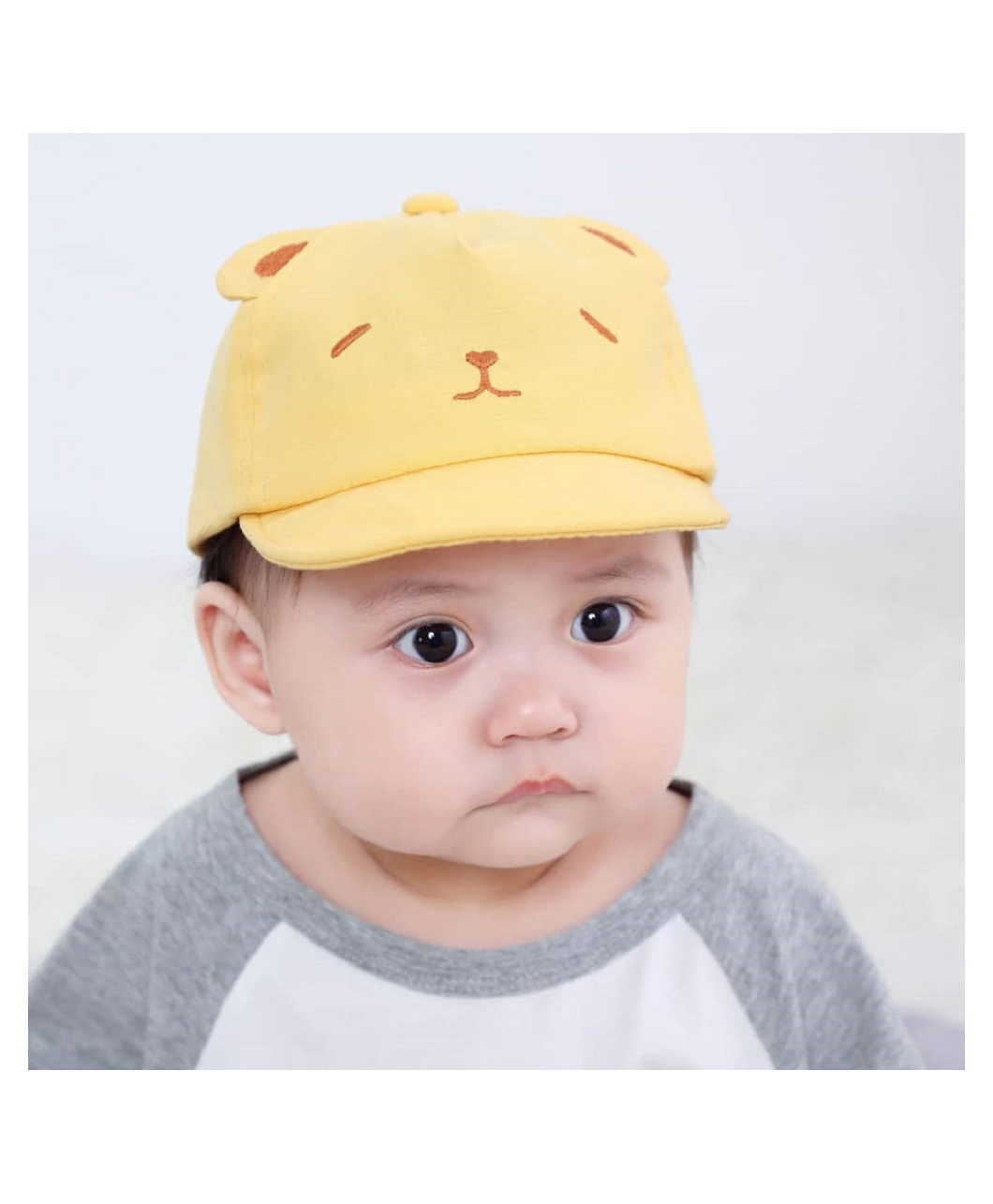 Ziory Summer Cap Bear Design - Yellow-image-23