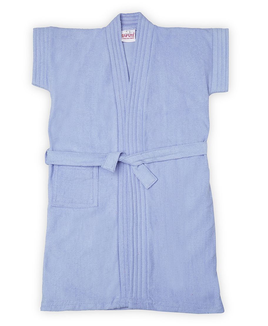 BUMZEE Half Sleeves Bath Robe - Blue-picture-28