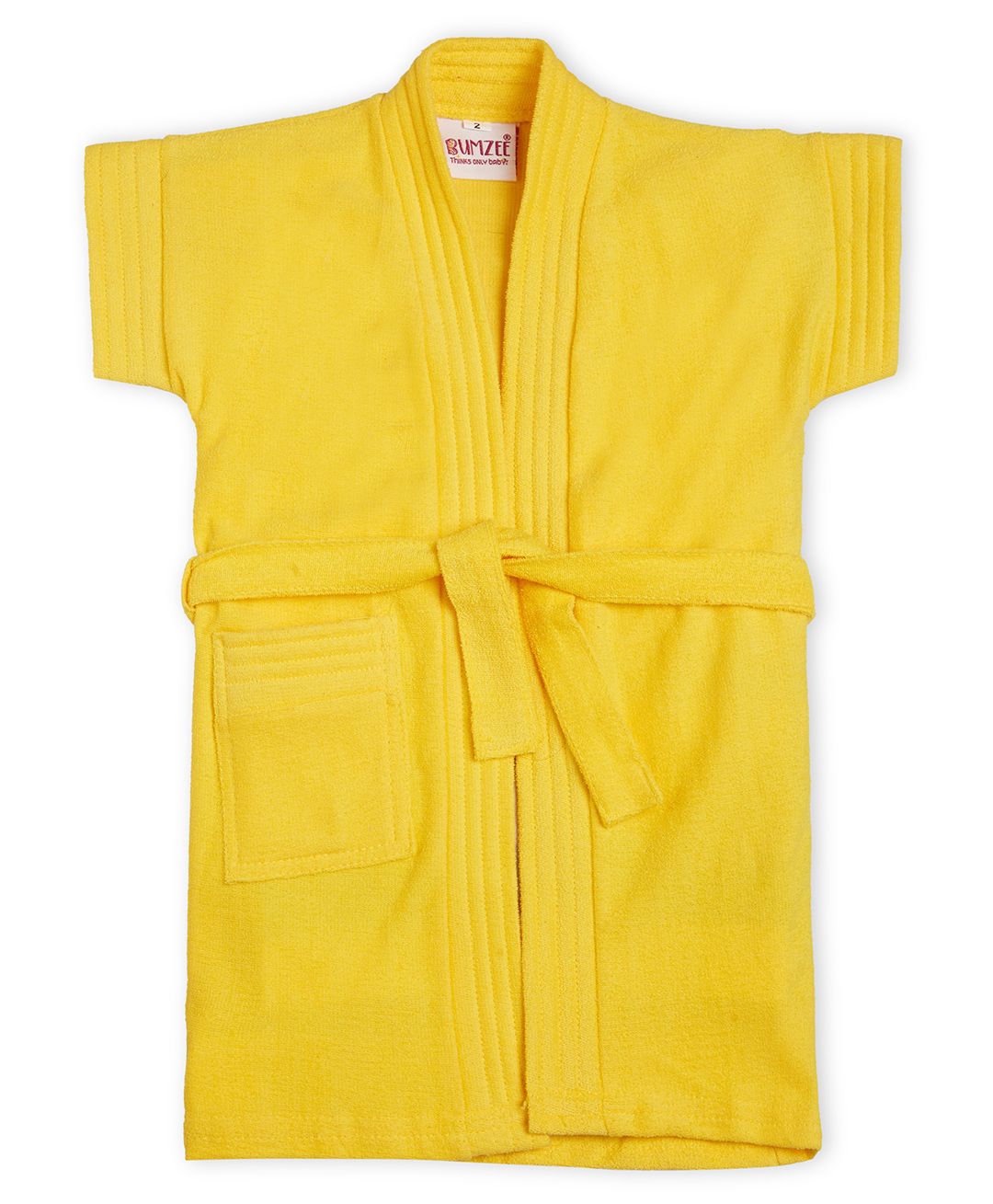 BUMZEE Half Sleeves Bath Robe - Yellow-picture-29