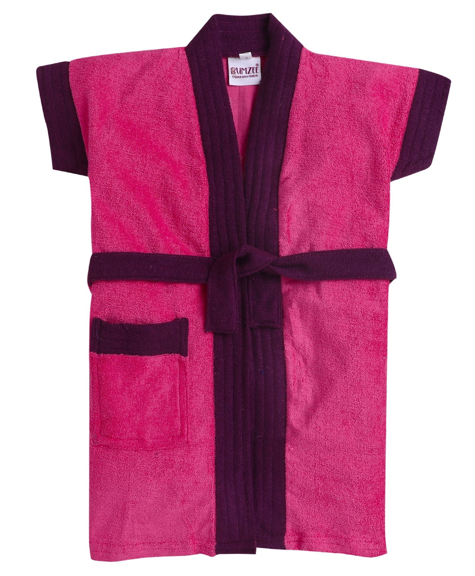 BUMZEE Half Sleeves Bathrobe - Pink & Purple-picture-27